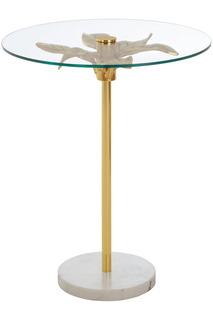 Sika Side Table Metal Glass Gold