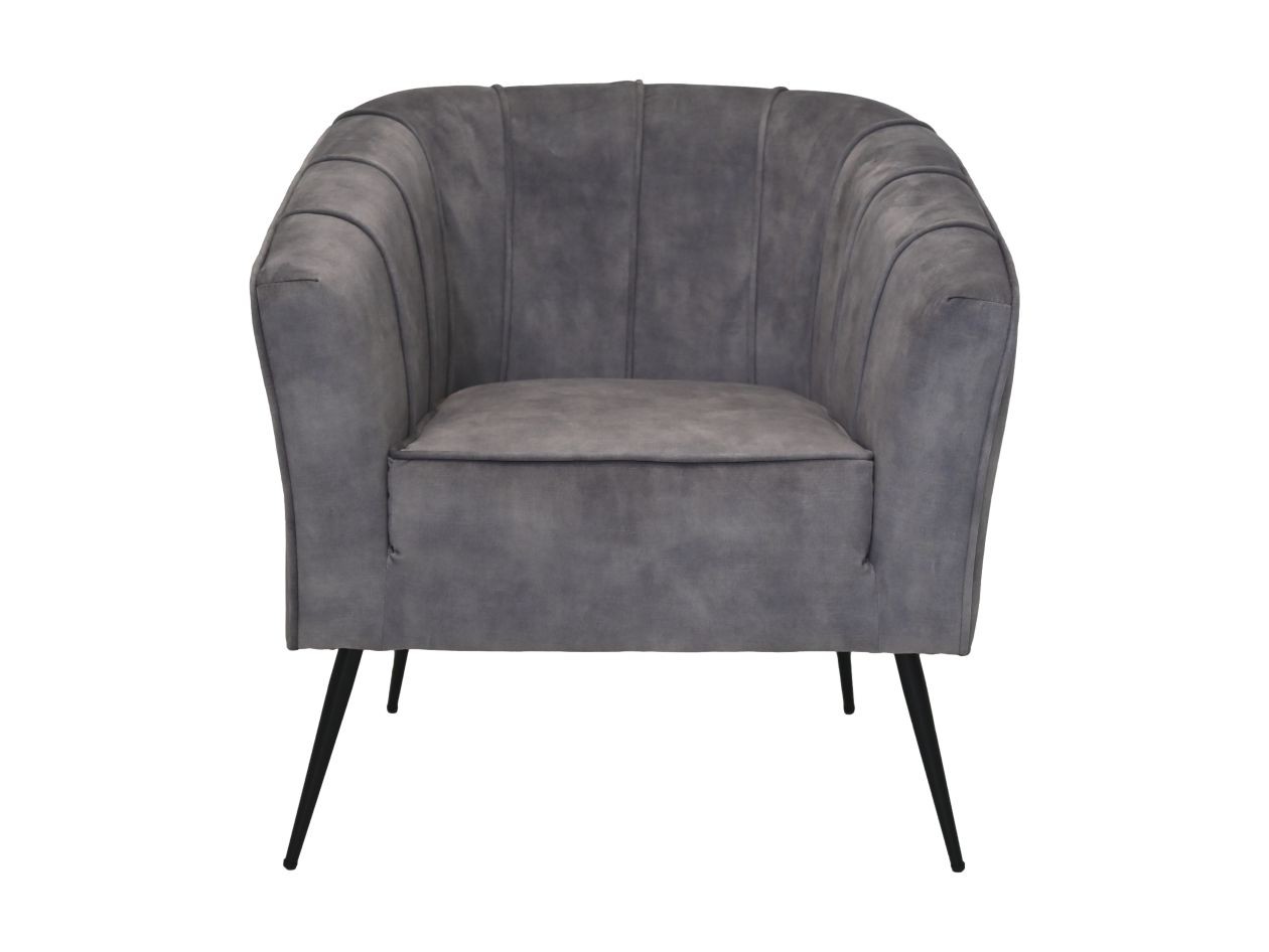 Chester Armlehnsessel Textil Metall Grau