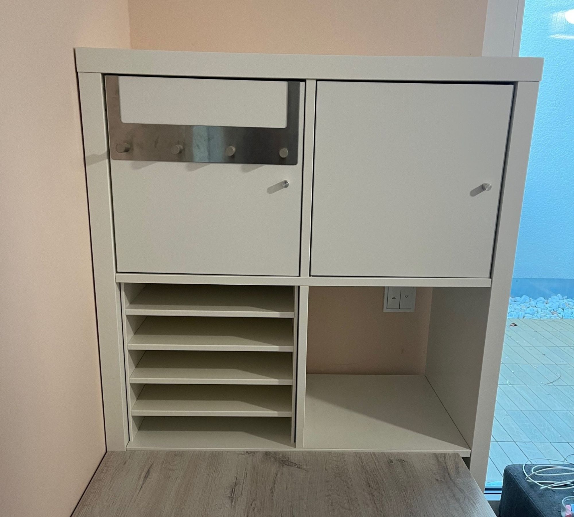 Schreibtisch mit Aufbewahrung Holz Weiß