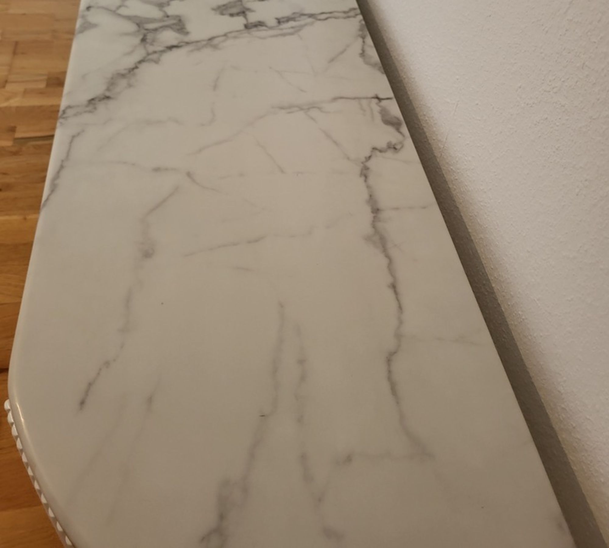Lowboard Marmor Holz Weiß