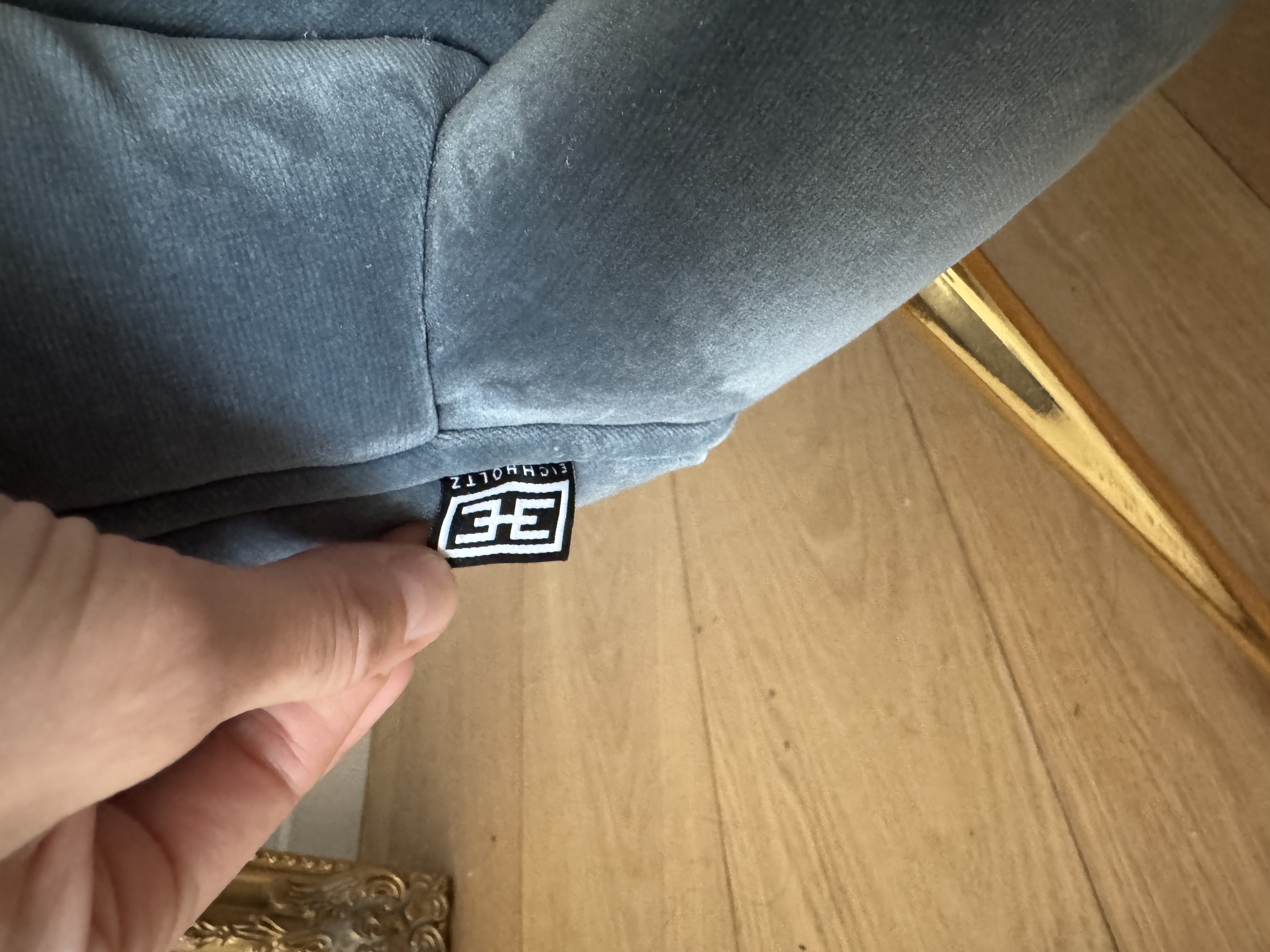 Trapezium Chair Velvet Turquoise Gold