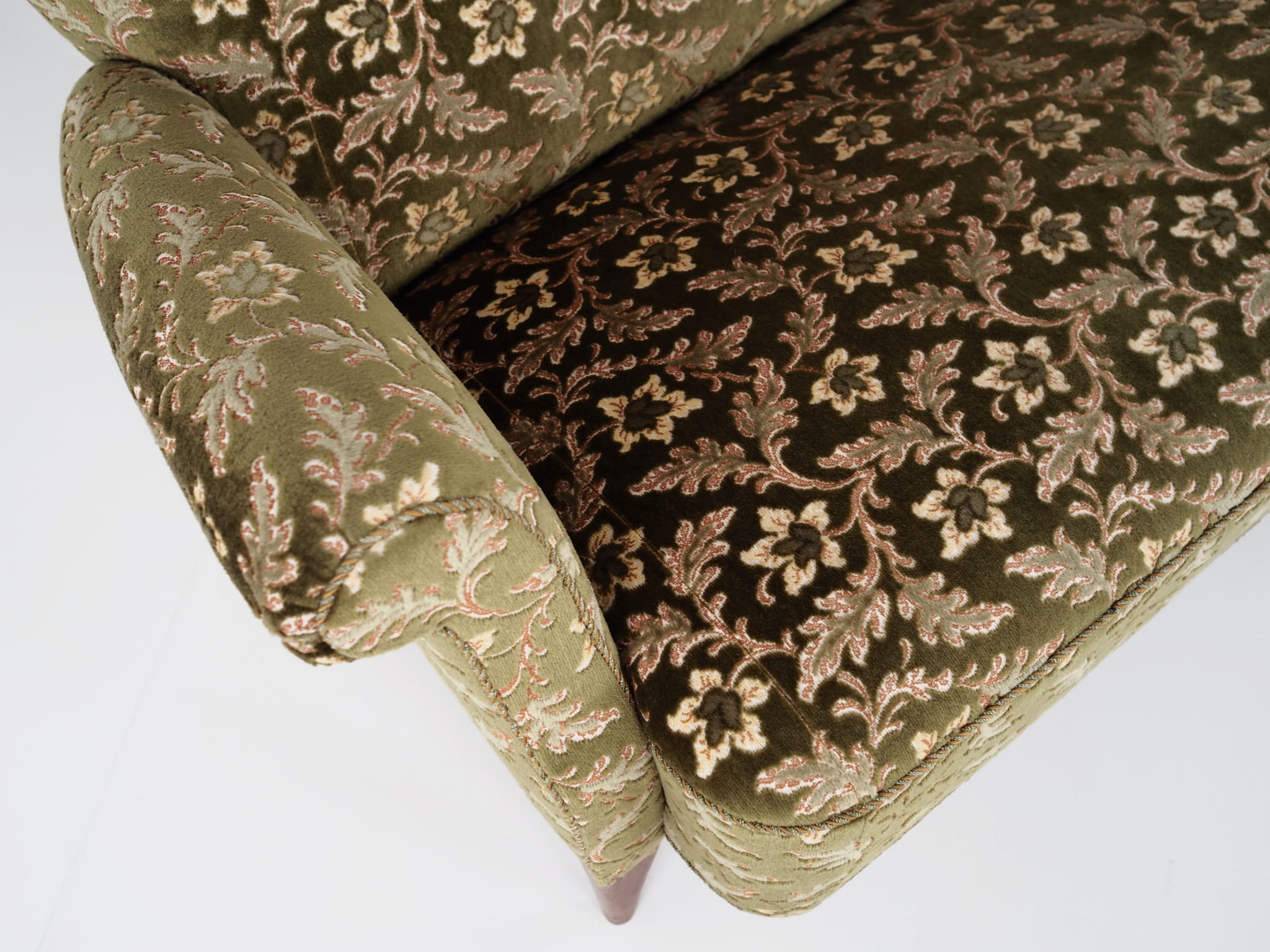 Vintage Sofa Beech wood Textile Green 1960s