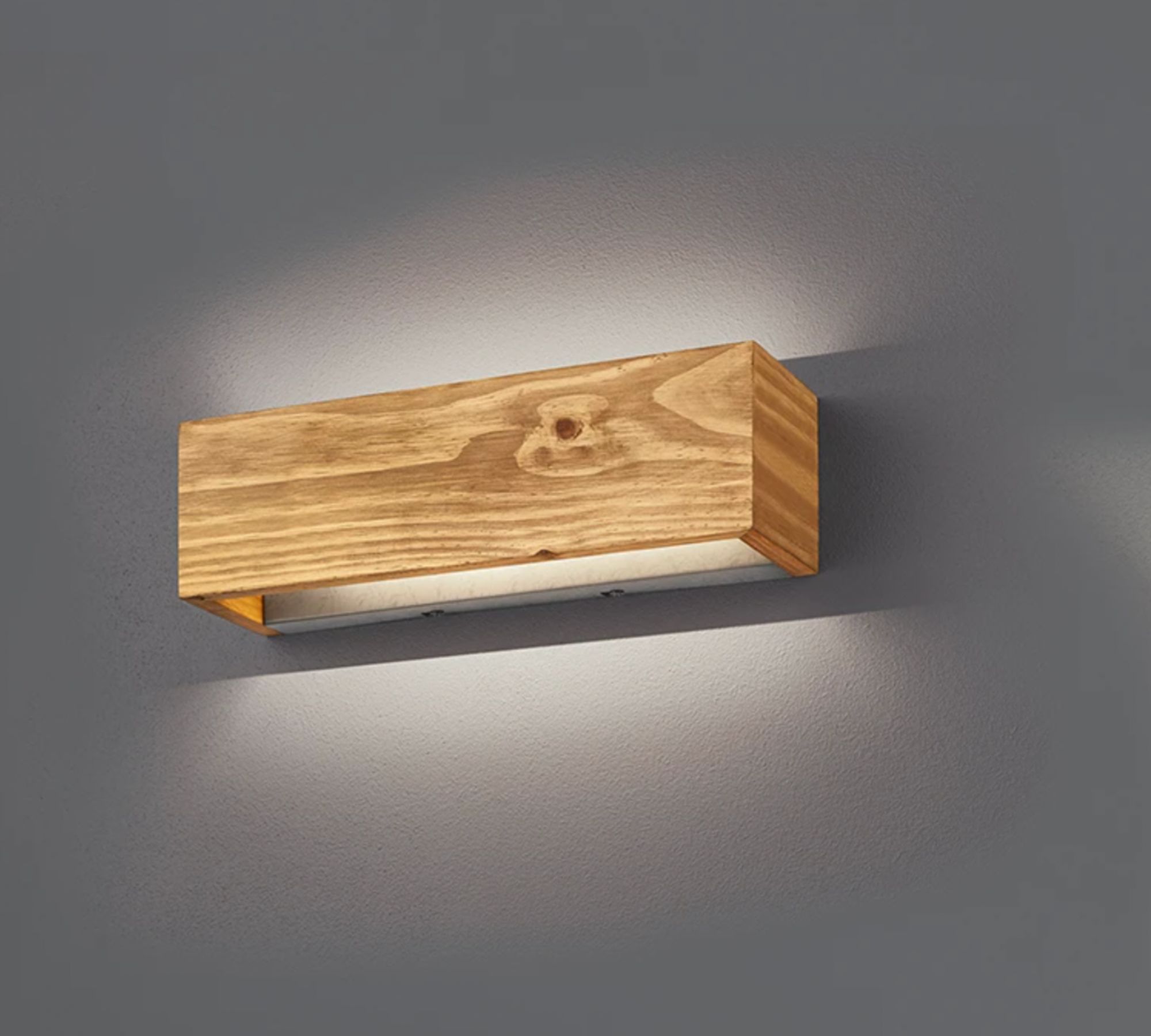 1-Light LED Wall Lamp Pine Wood Decor