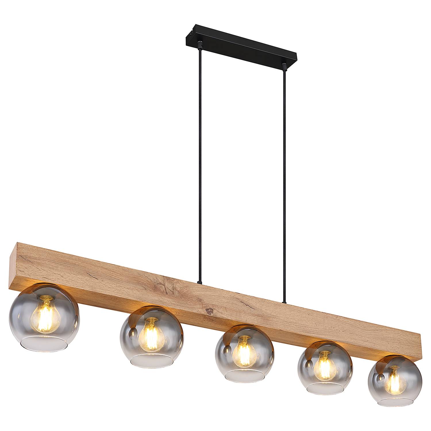 Moitas Typ B Pendelleuchte Farbglas Eisen 5-flammig