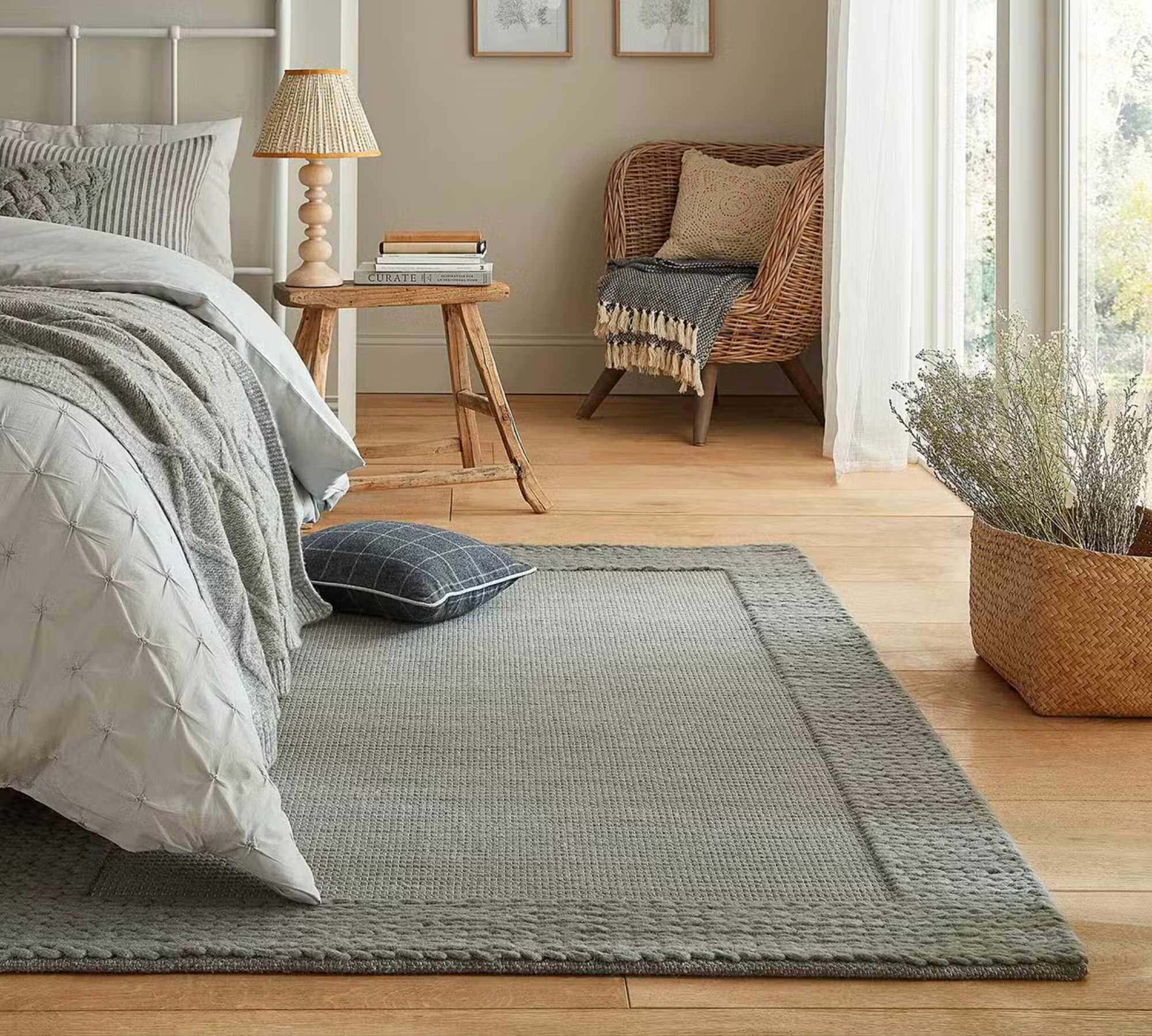 Rug Carpet Wool Grey 160 x 230 cm