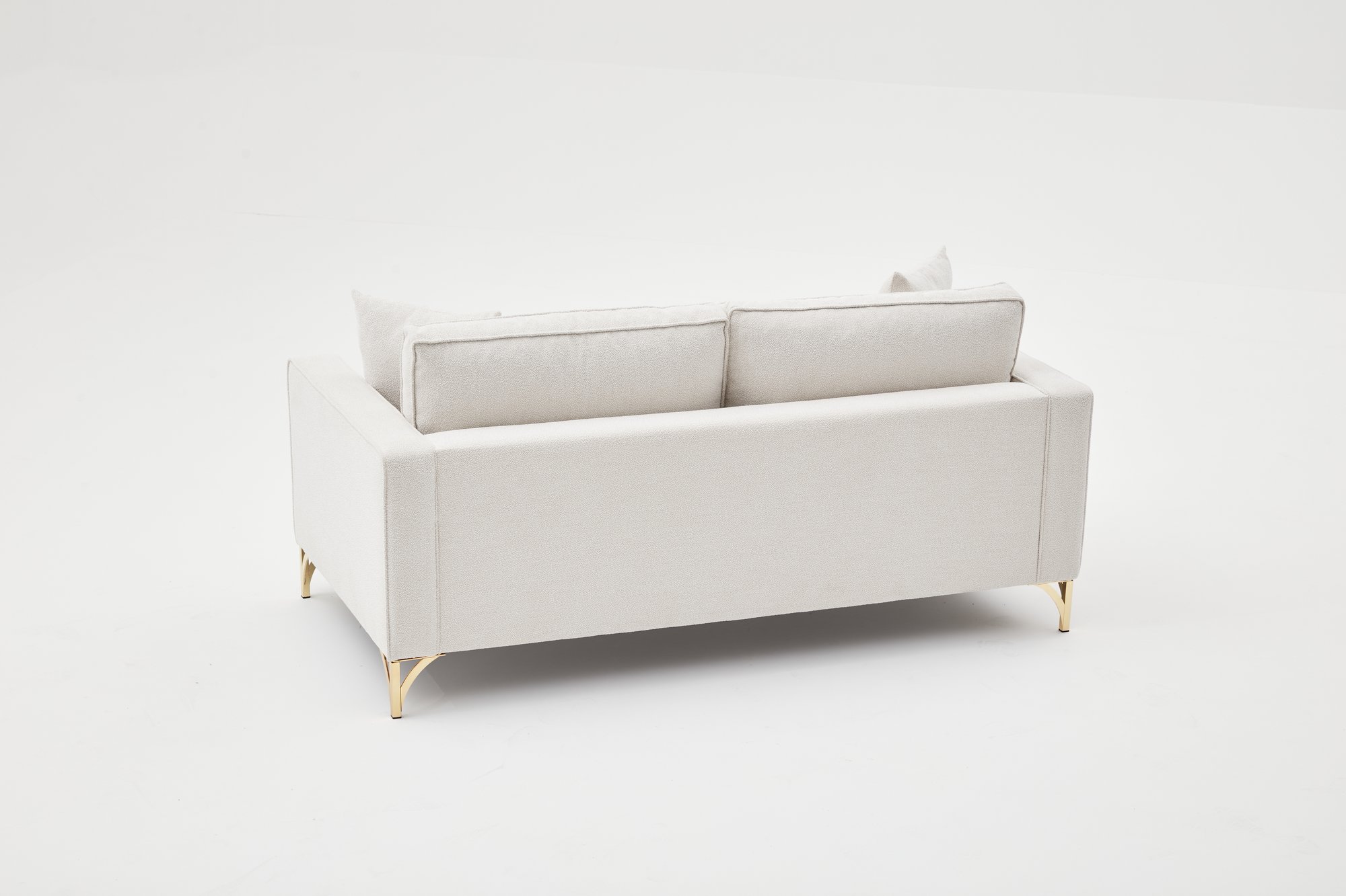 Lima Sofa 2-Sitzer Creme mit goldenen Beinen