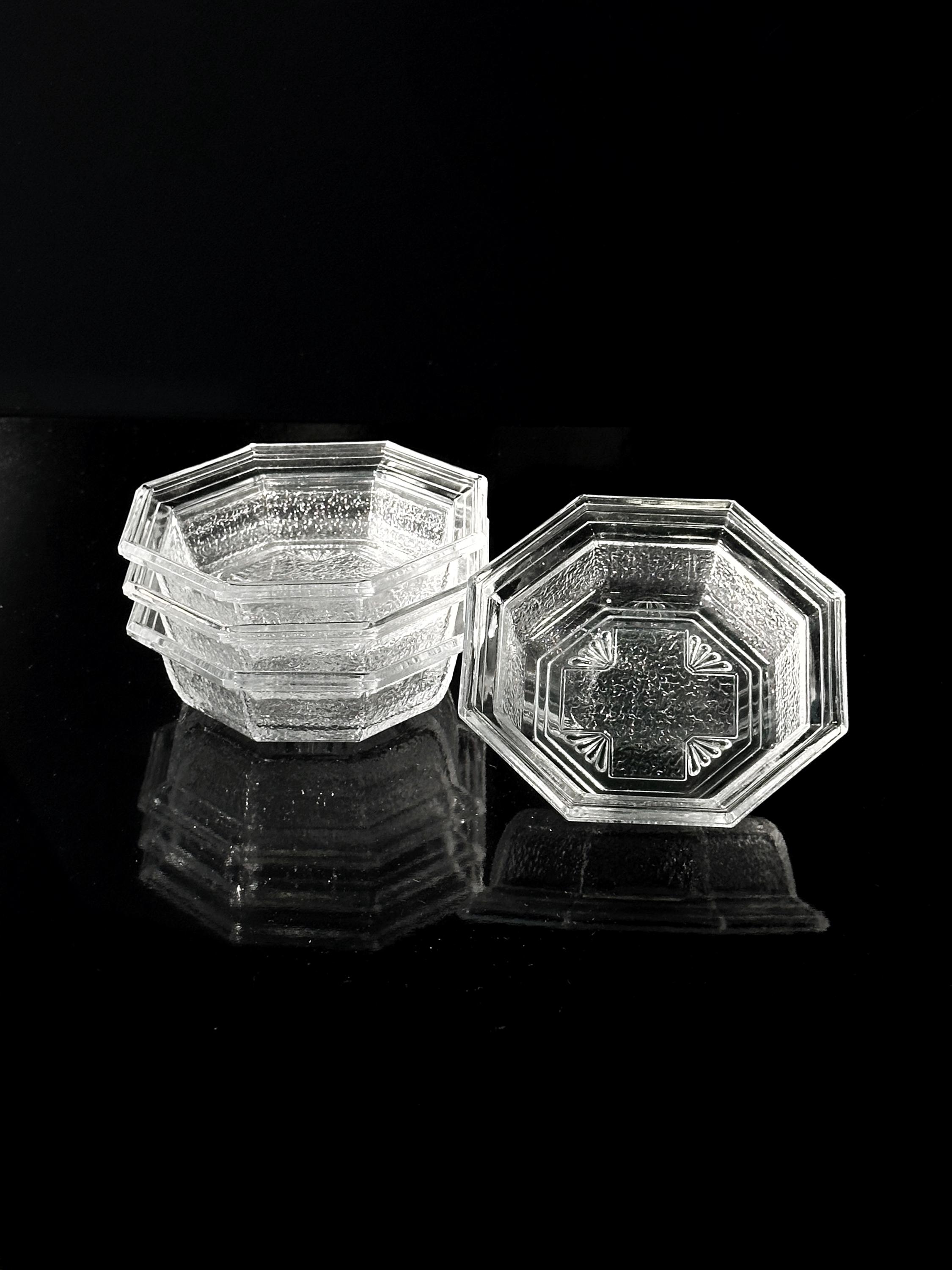 5x Vintage Art Deco Revival Schale Bleikristall 1960er Jahre