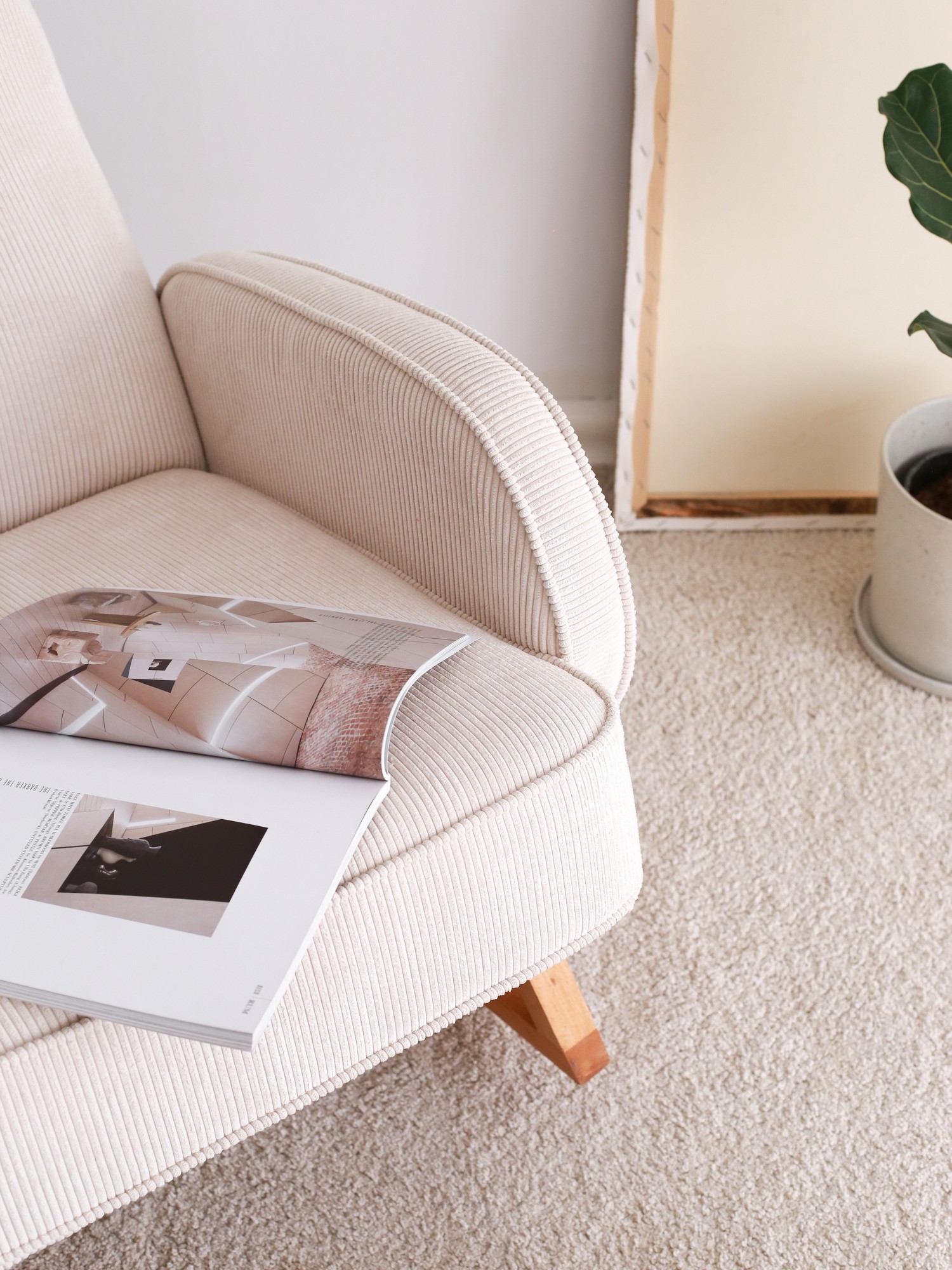 Yoko Armchair Velvet White