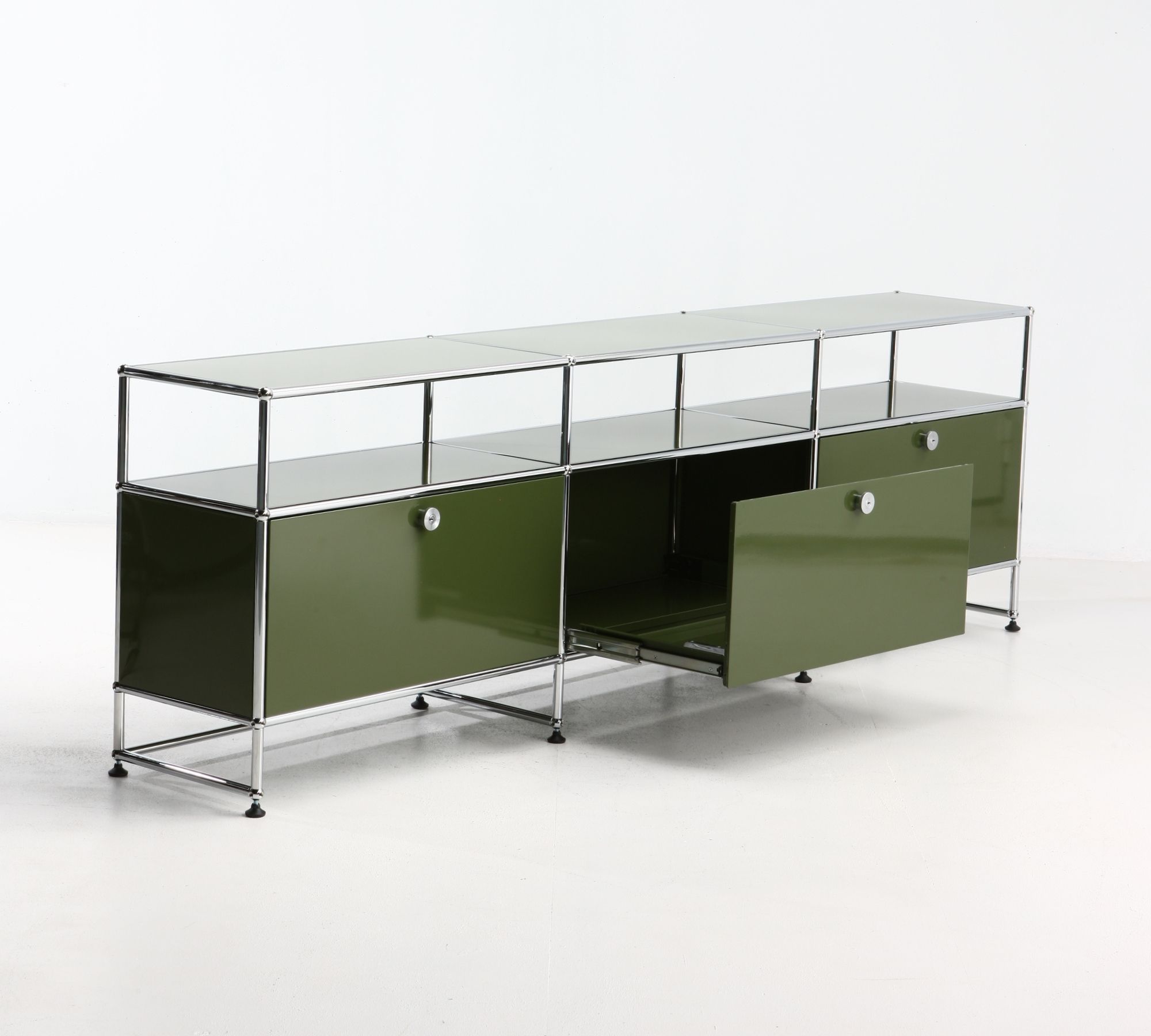 Sideboard 3x1 Mit 3 Klapptüren Olivgrün