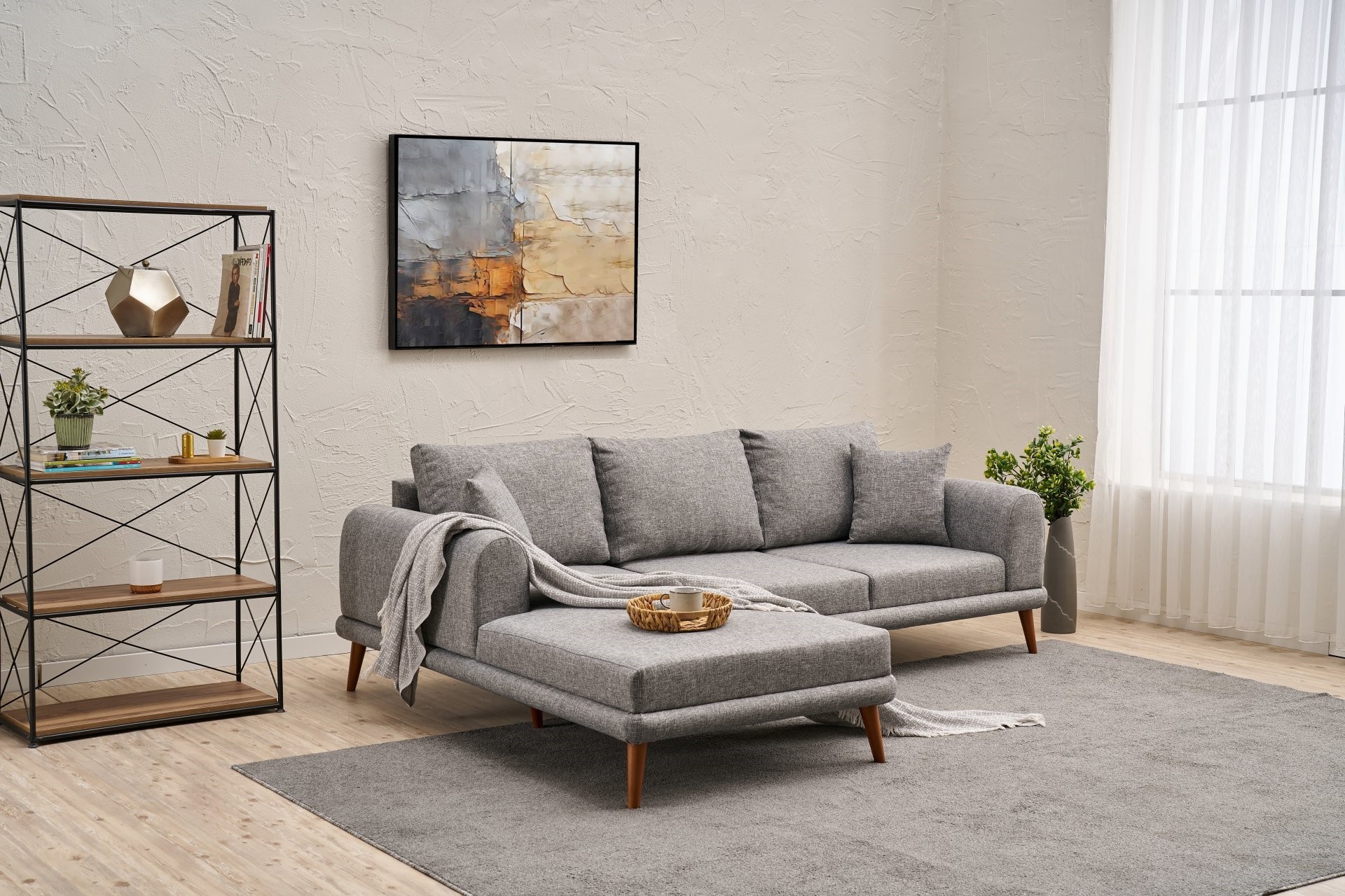 Seren Sofa Récamiere Links Grau