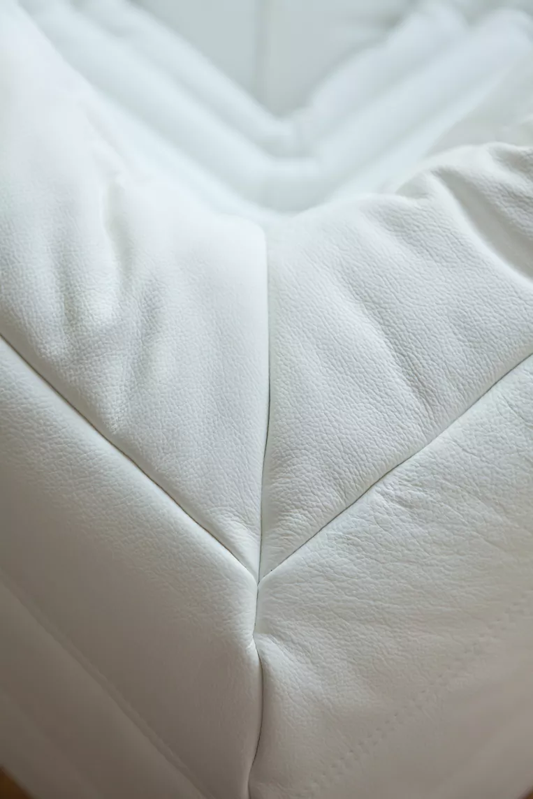 Togo Divano angolare Pelle Madras Bianco