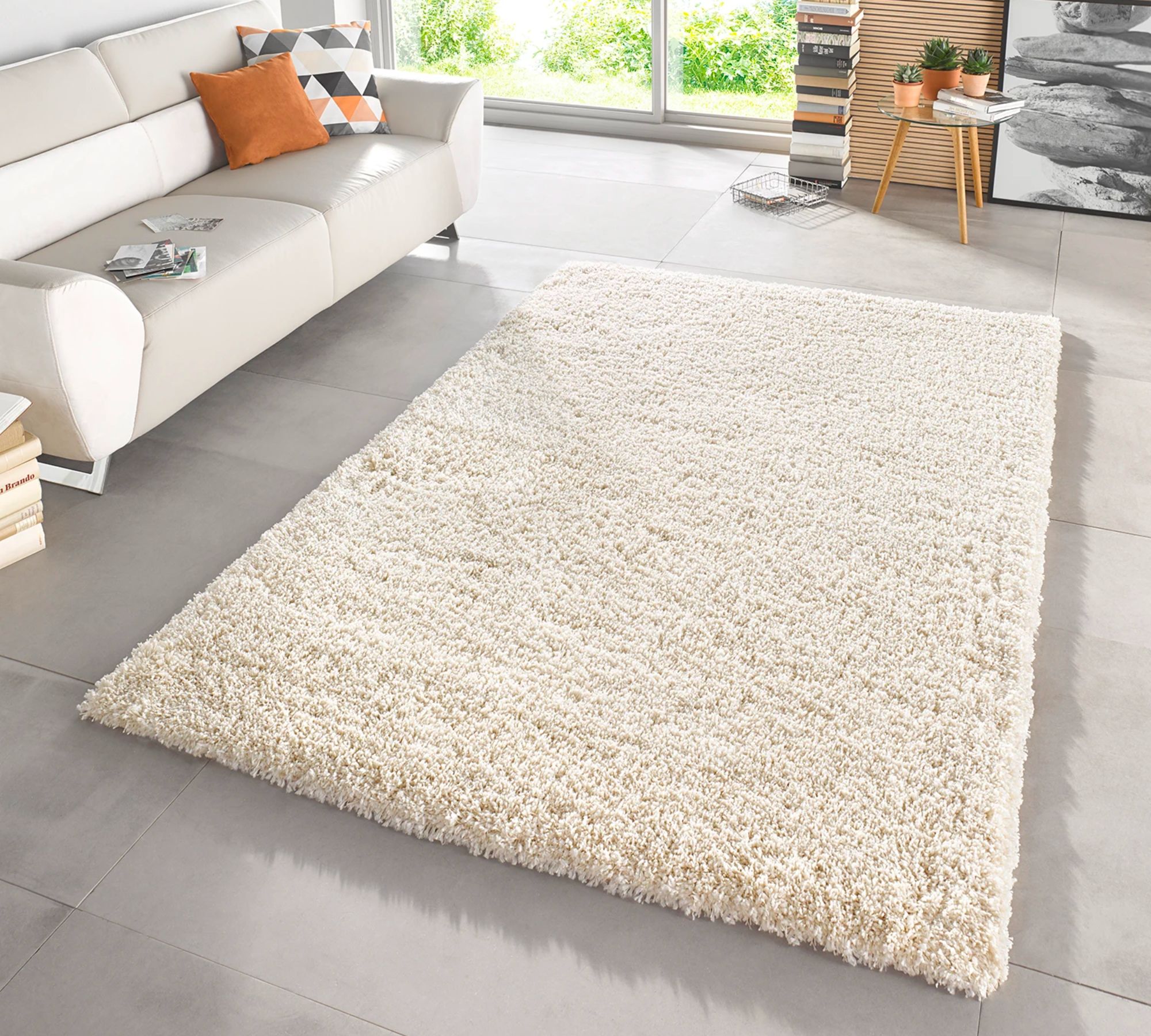 Teppich Kunstfaser Beige 120 cm x 170 cm