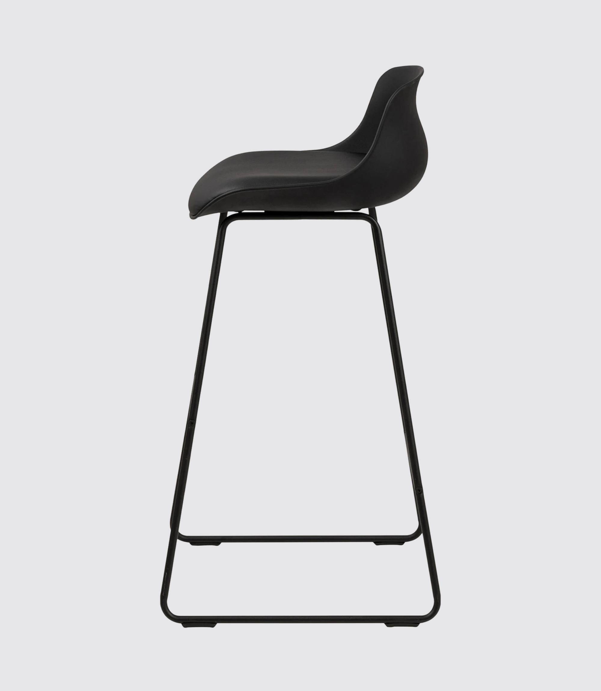2x Barhocker Schwarz Kunststoff Stahl