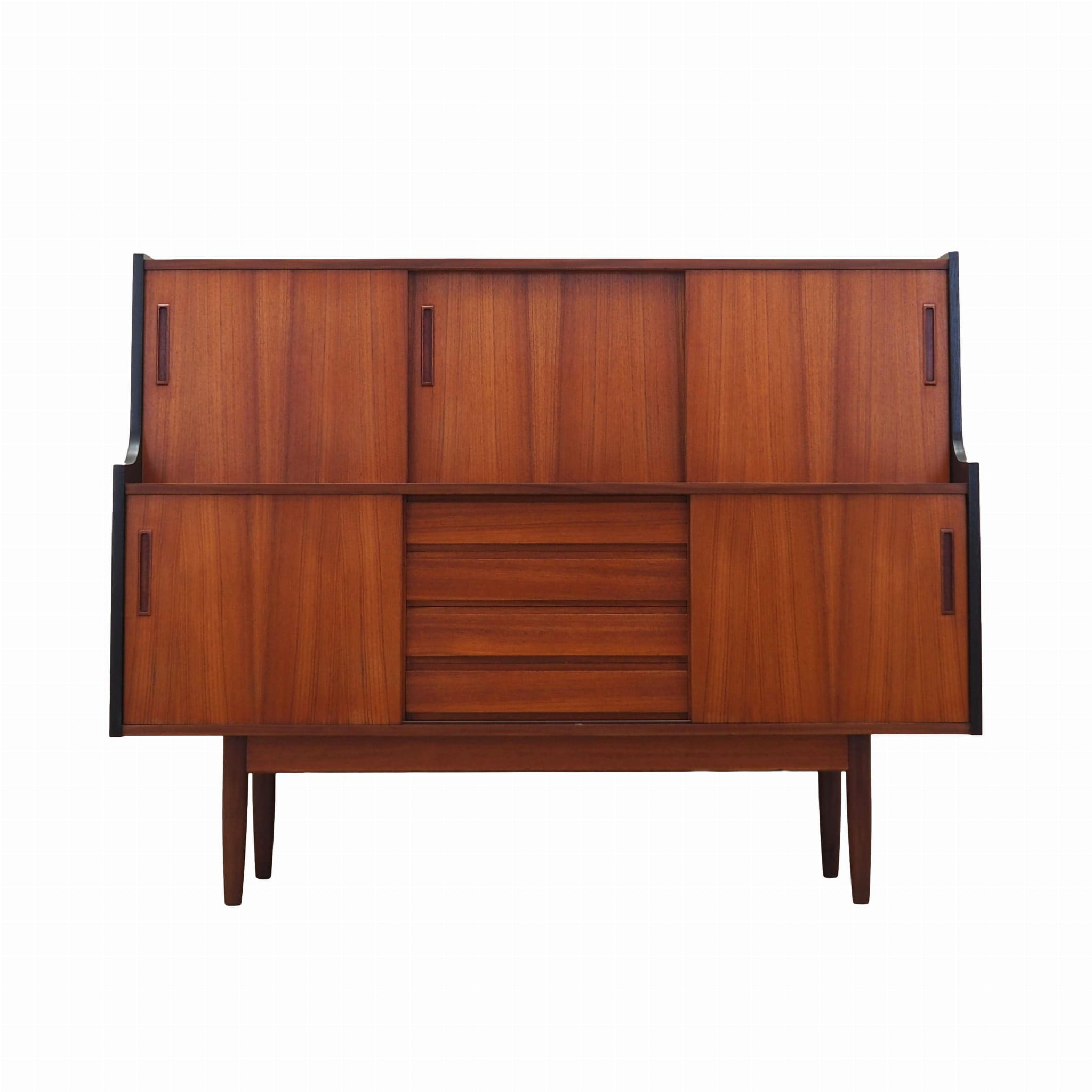 Vintage Highboard Teakholz Braun 1960er Jahre