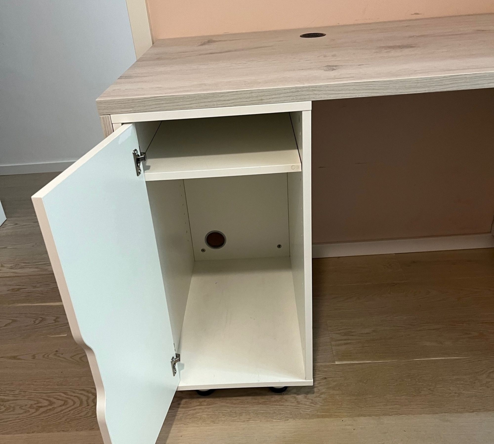 Schreibtisch mit Aufbewahrung Holz Weiß
