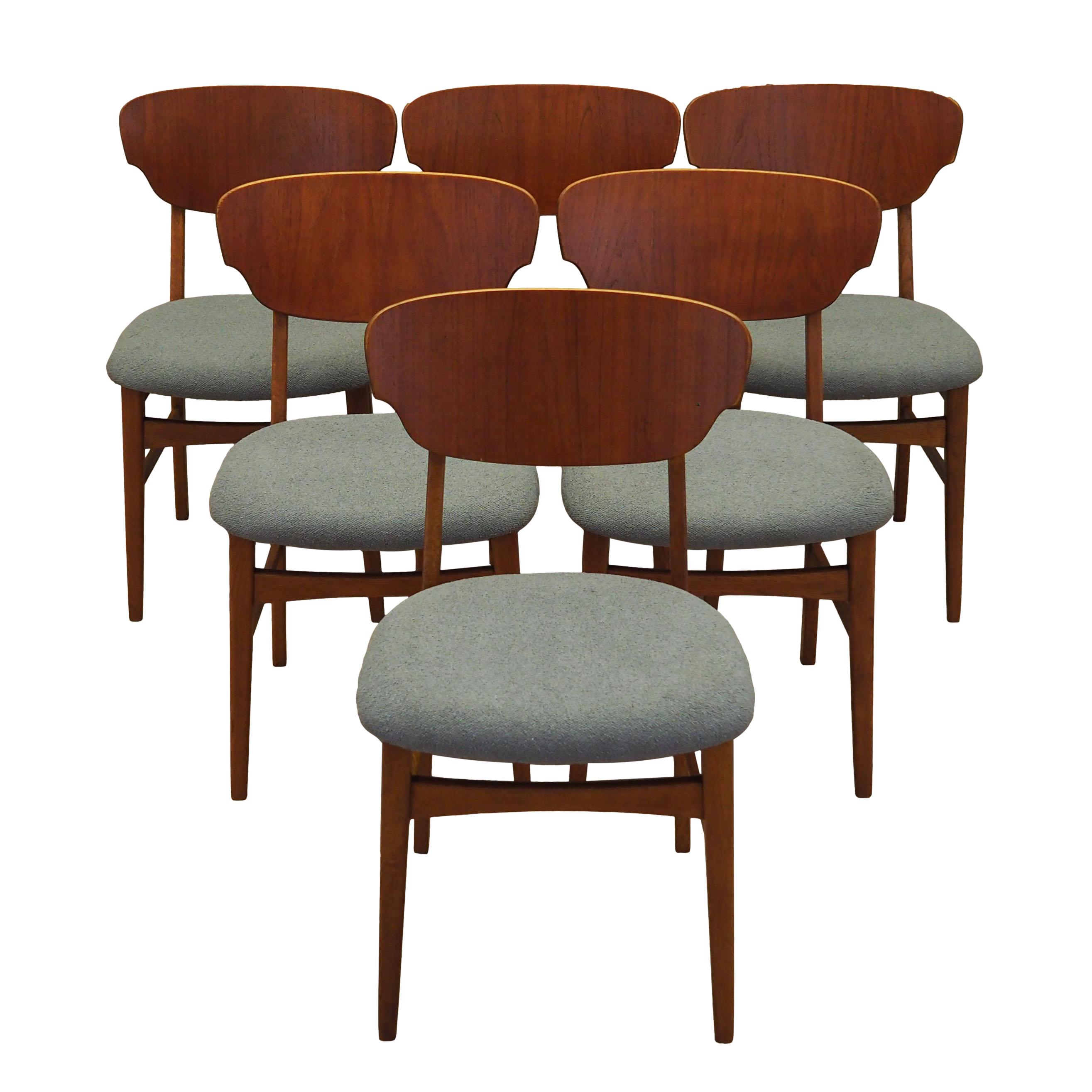 6x Esszimmerstuhl Teakholz 1970er Jahre