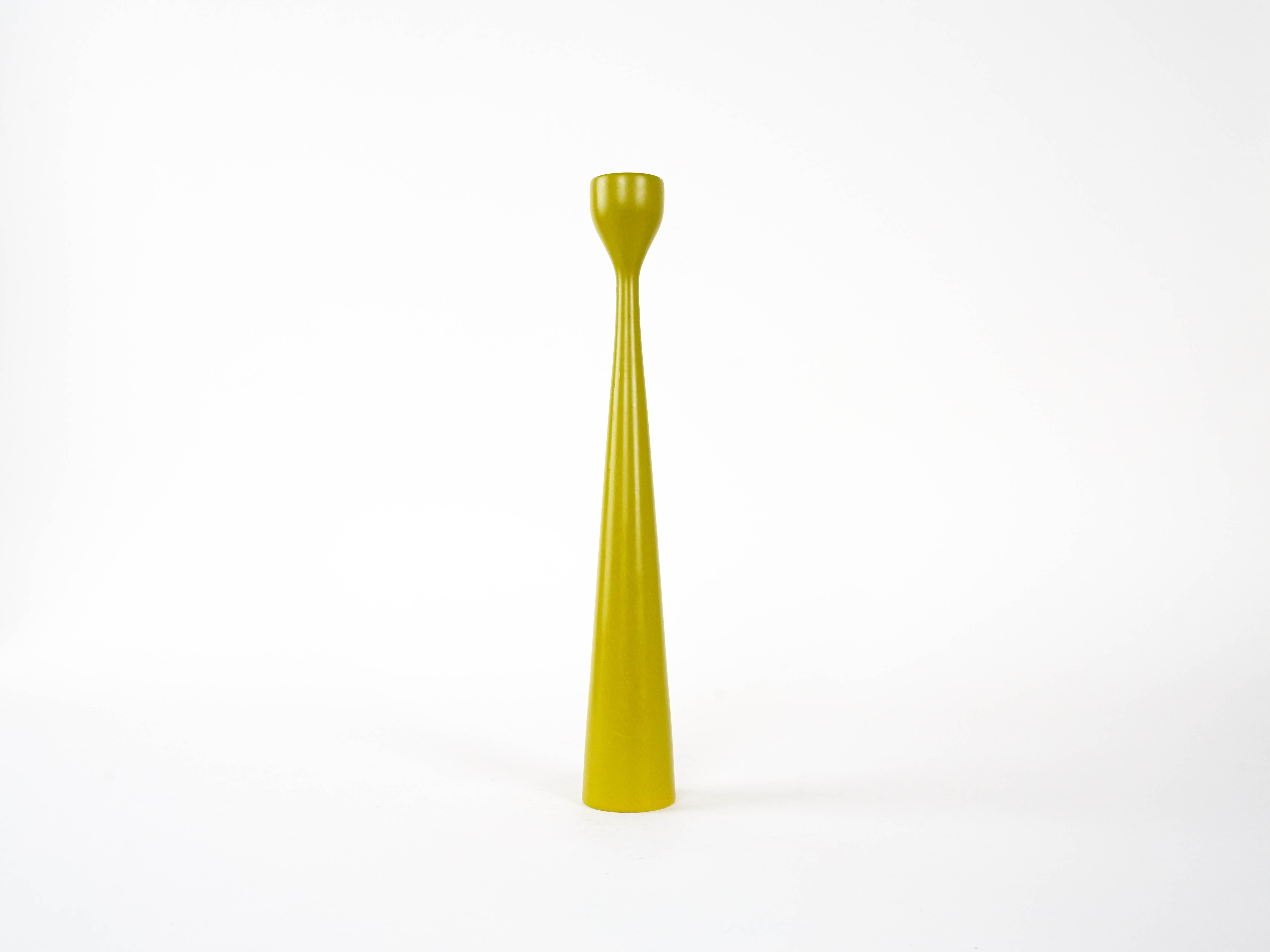 Candlestick 1970s Olive Green