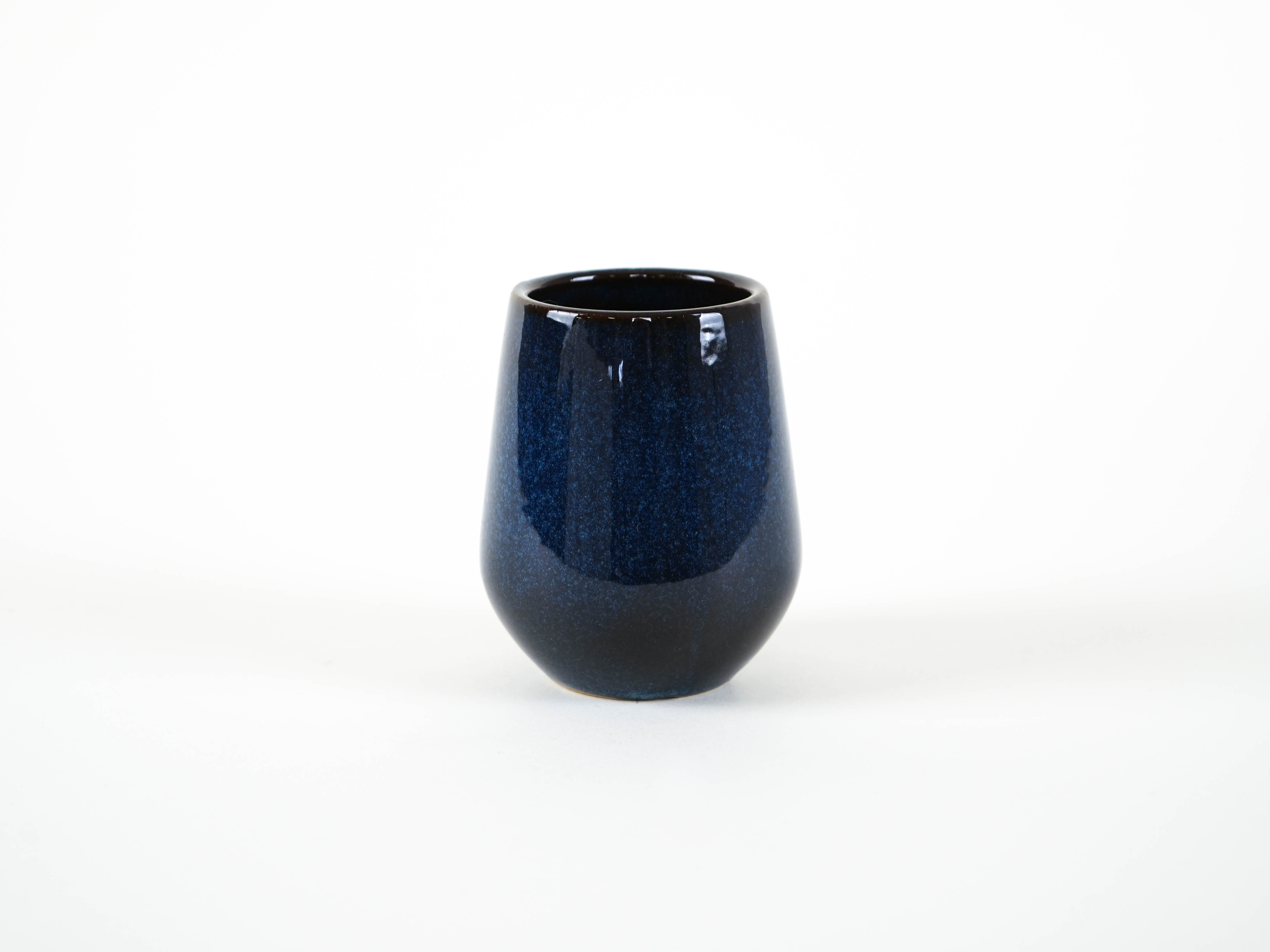  Keramikvase Marineblaue 1970er Jahre