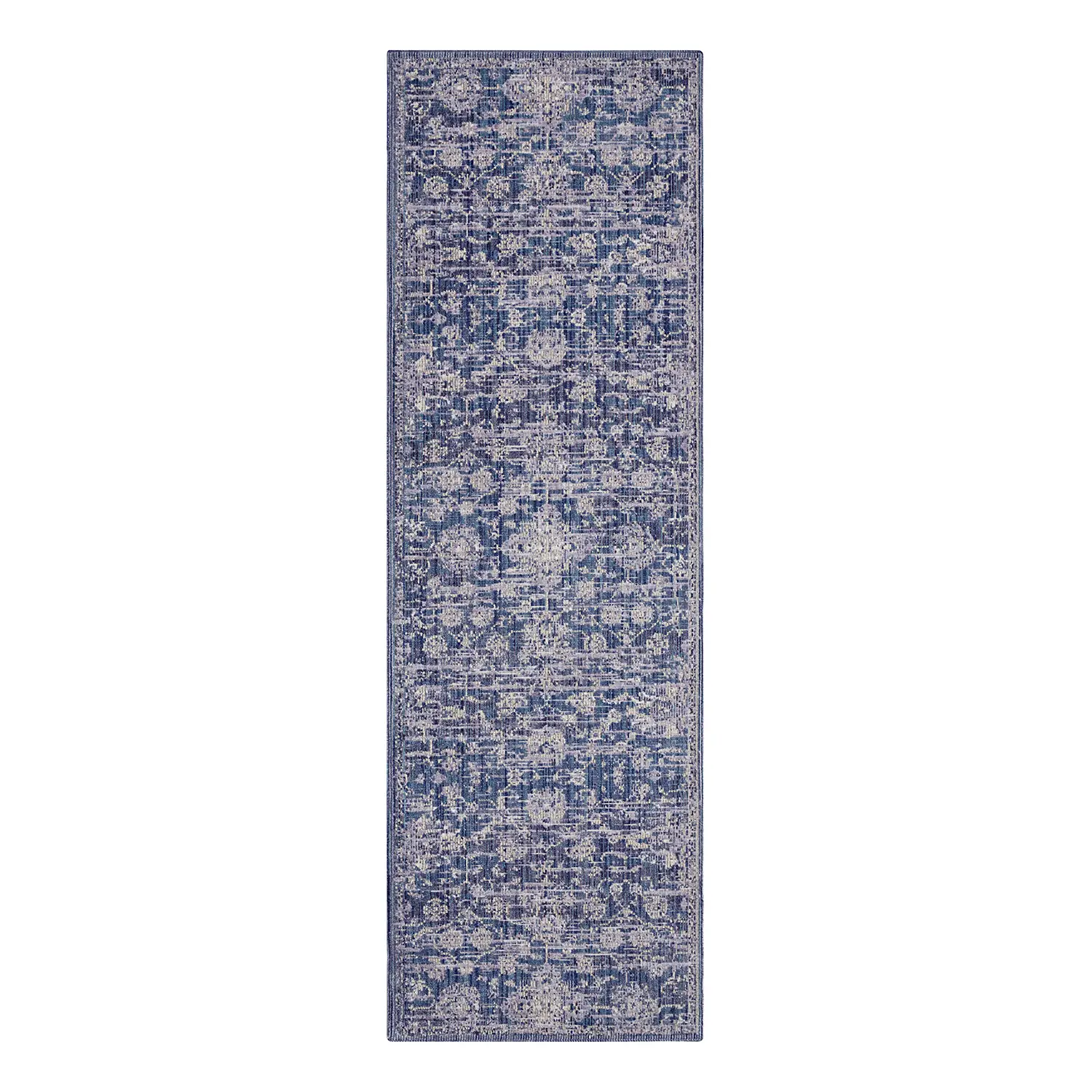 Alexandria In - und Outdoor Teppich Blau Weiß