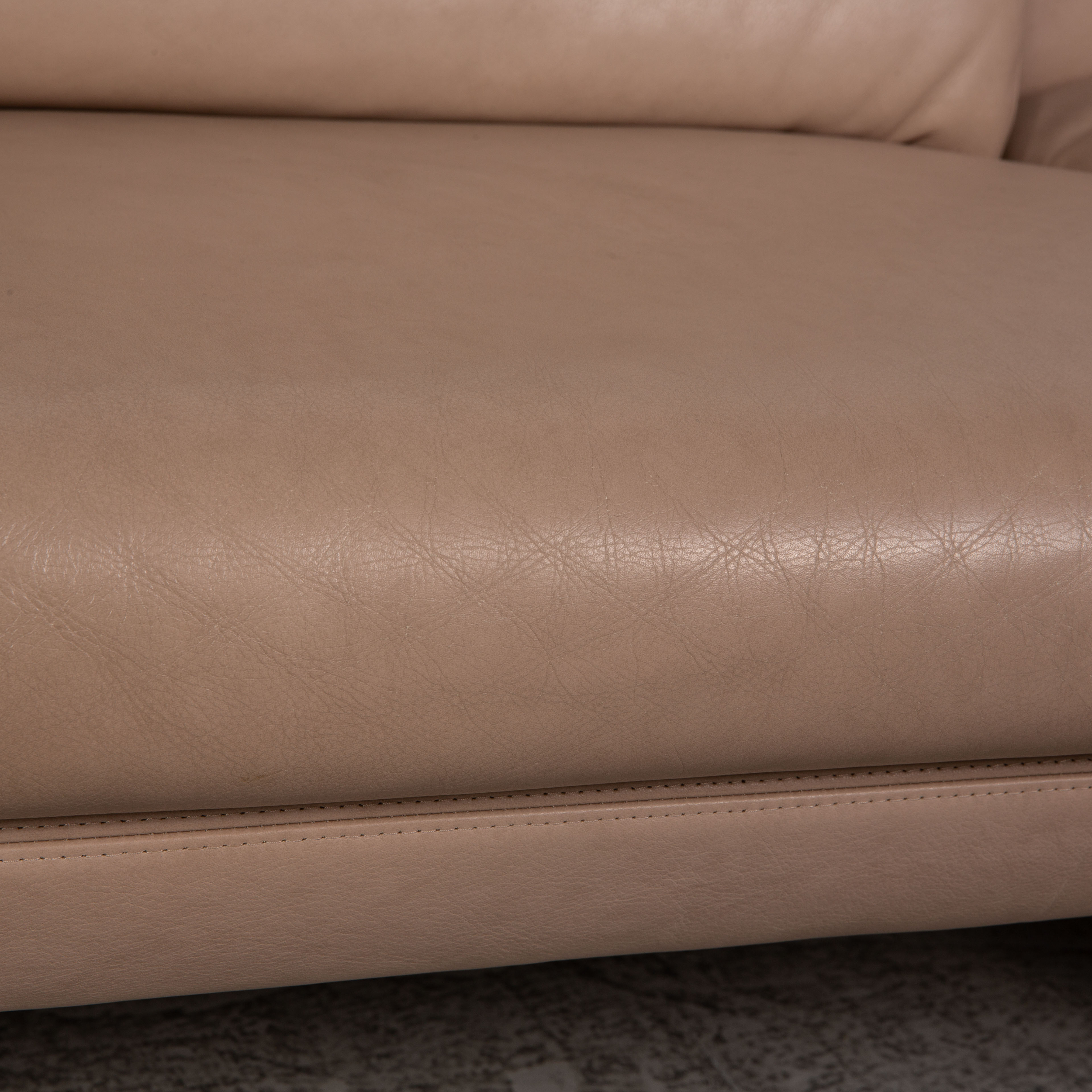 Sofa 3-Sitzer Leder Beige