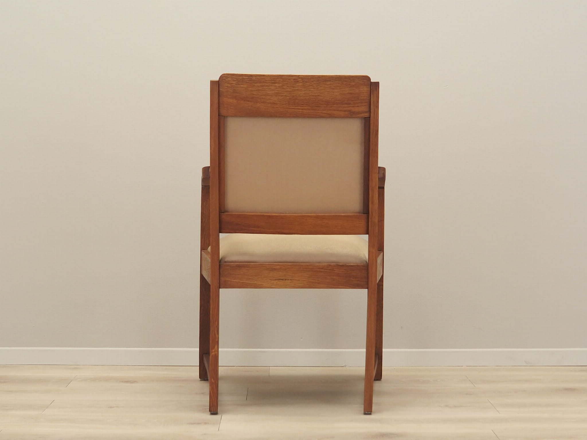 Vintage Armchair Oak Velvet Brown 1950s