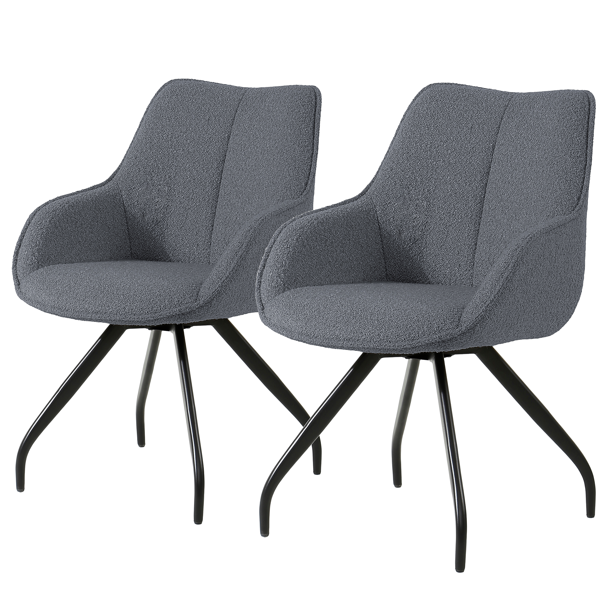 Elun Armlehnenstuhl Drehbar 2er-Set Grau