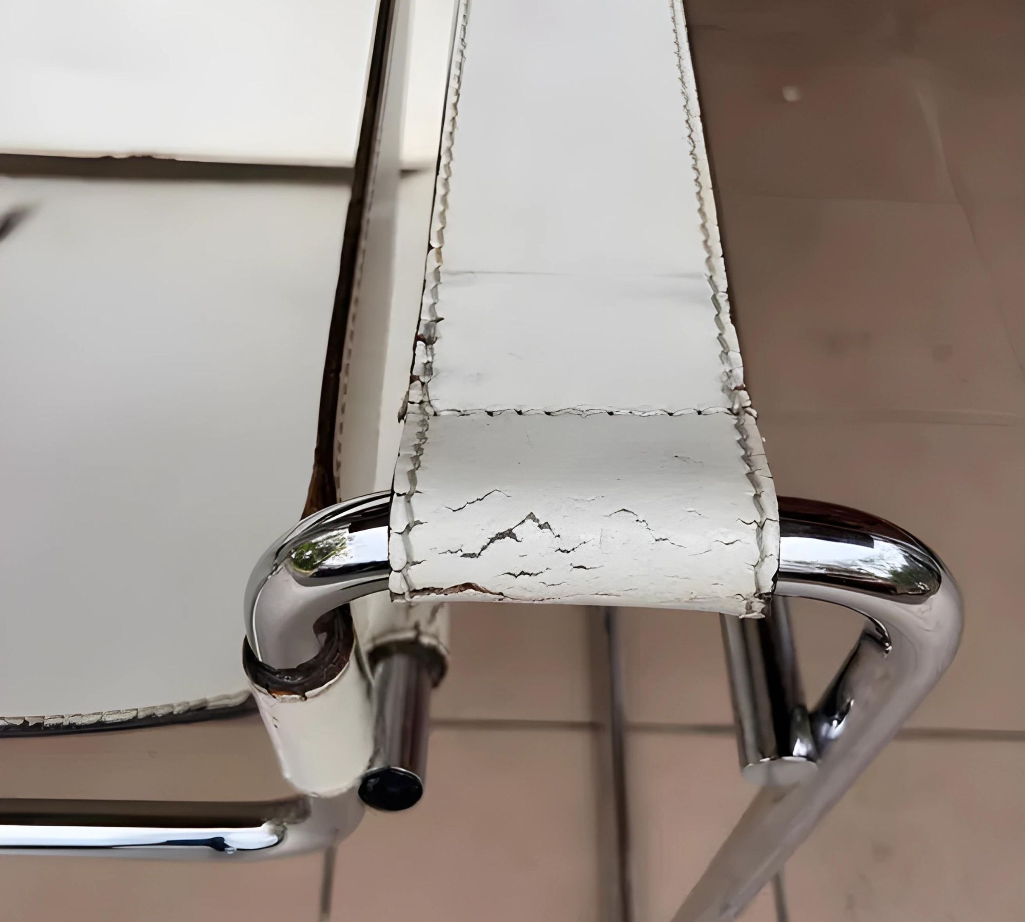 Vintage Marcel Breuer Wassily Chair Weiß 1960er Jahre