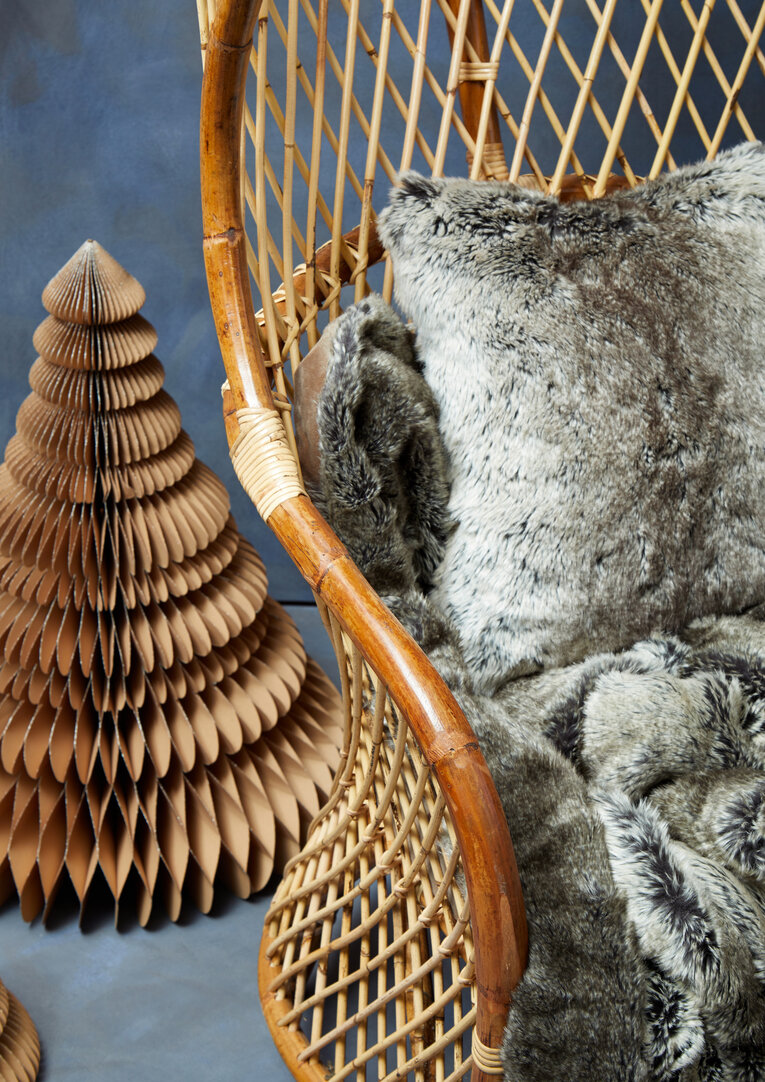 Bosie Lamina Mocha Ombre Square Fur Kissen