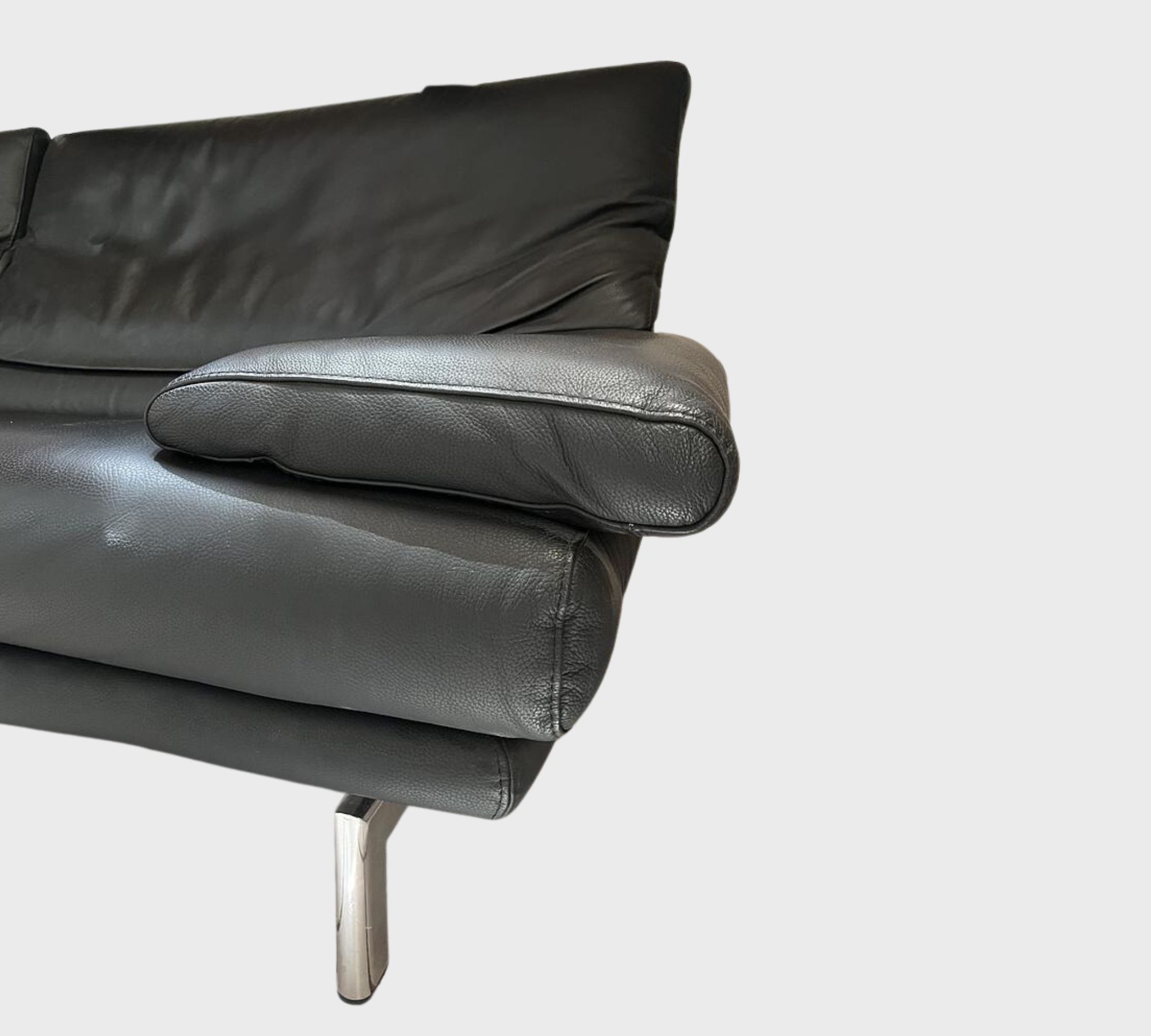 Sofa 2,5-Sitzer Leder Schwarz