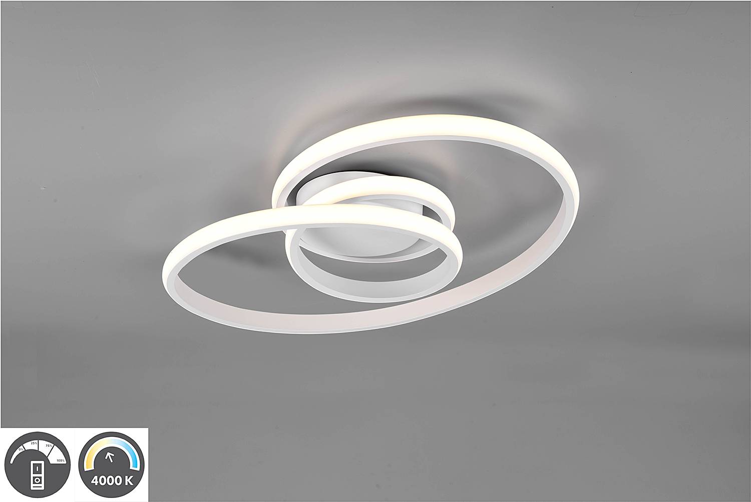 Sansa II LED-Deckenleuchte Polyacryl Eisen 1-flammig