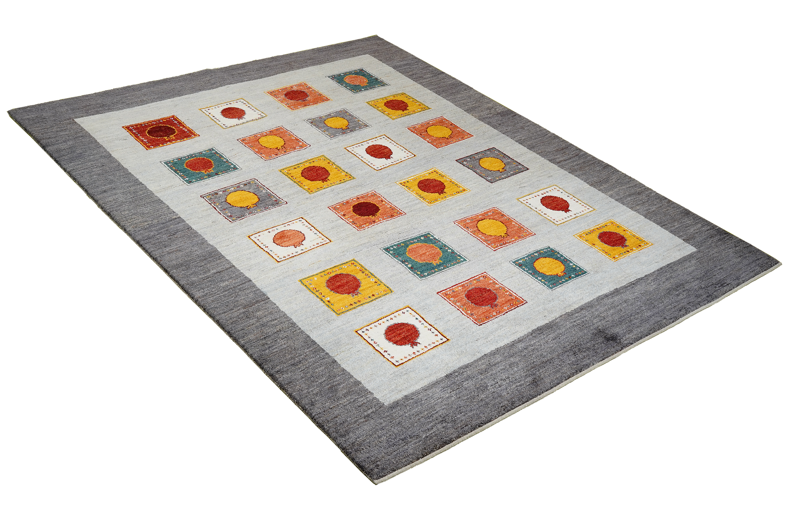 Rizbaf Gabbeh Carpet Wool Grey