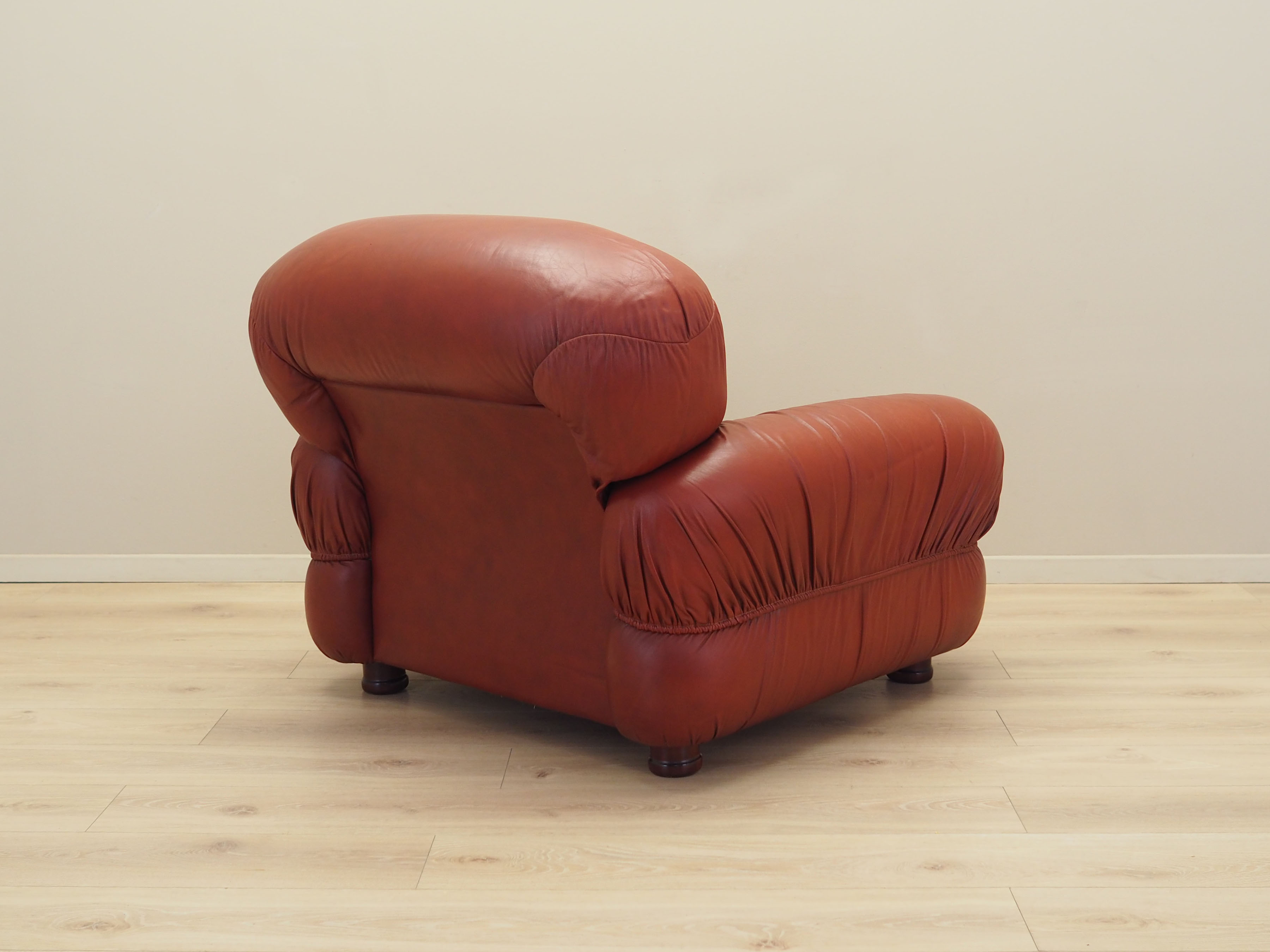 Sessel Leder Weinrot 1970er Jahre
