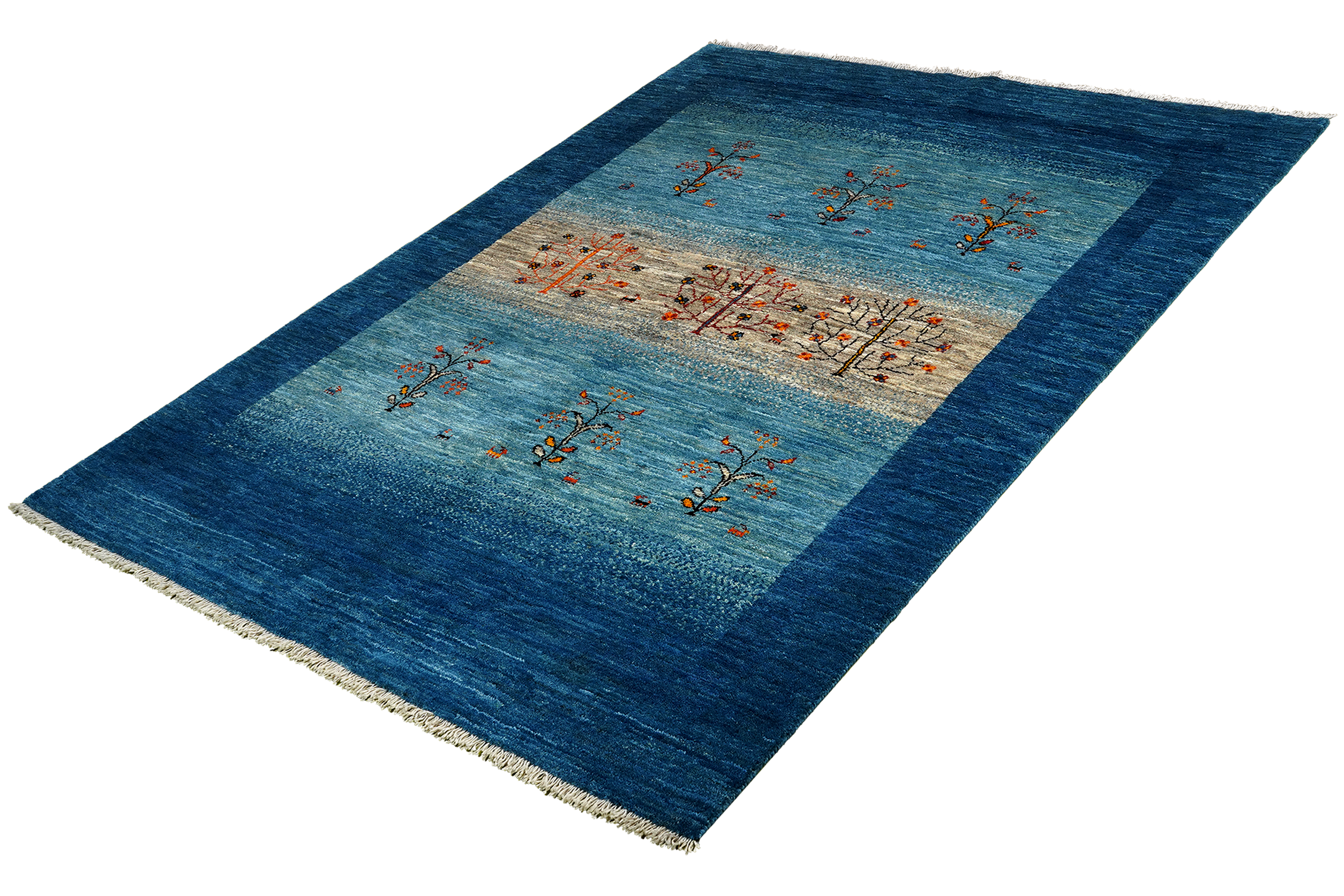 Rizbaf Gabbeh Carpet Wool Blue