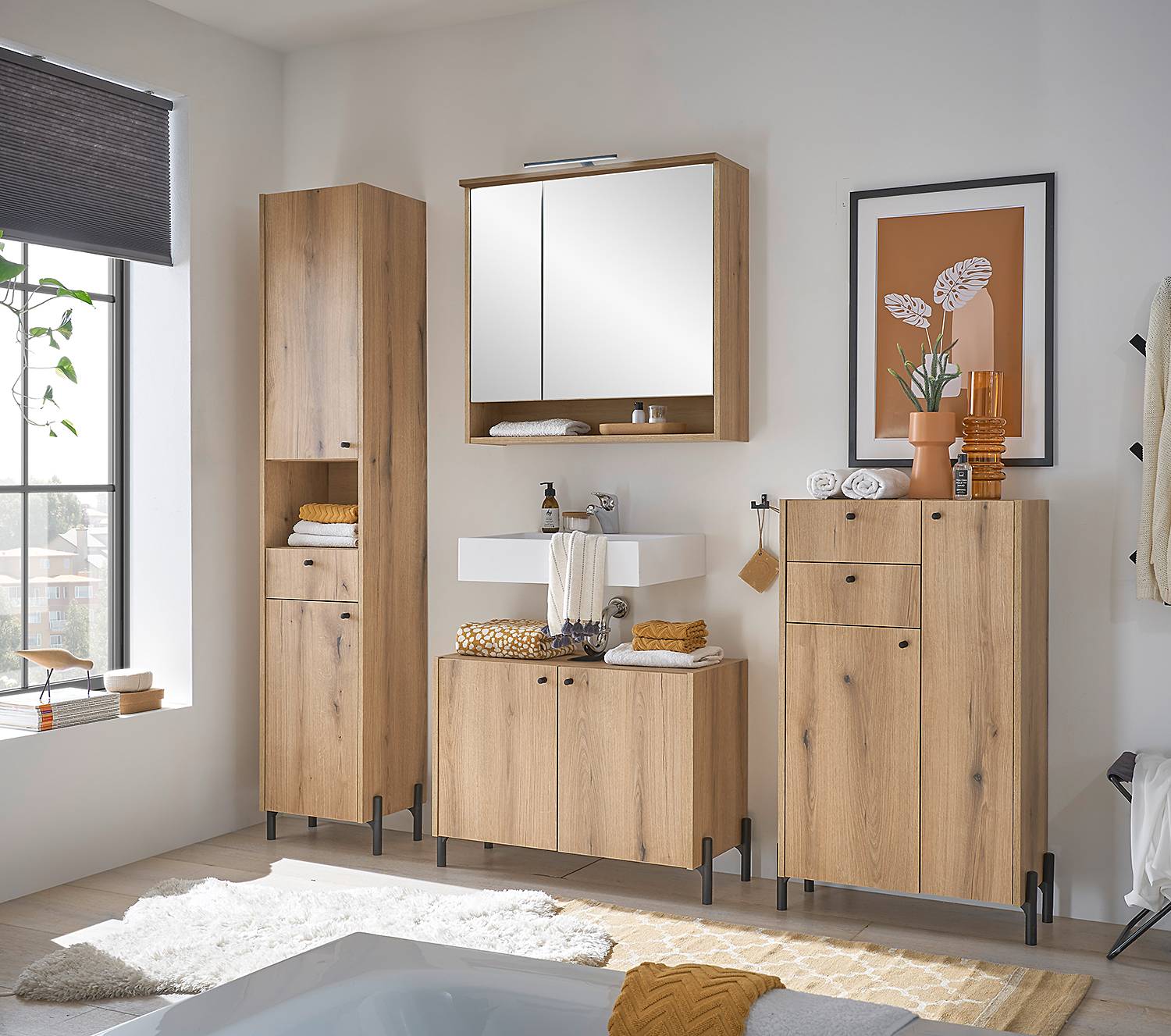 Mirror Cabinet Bouchoux Oak Coast Decor