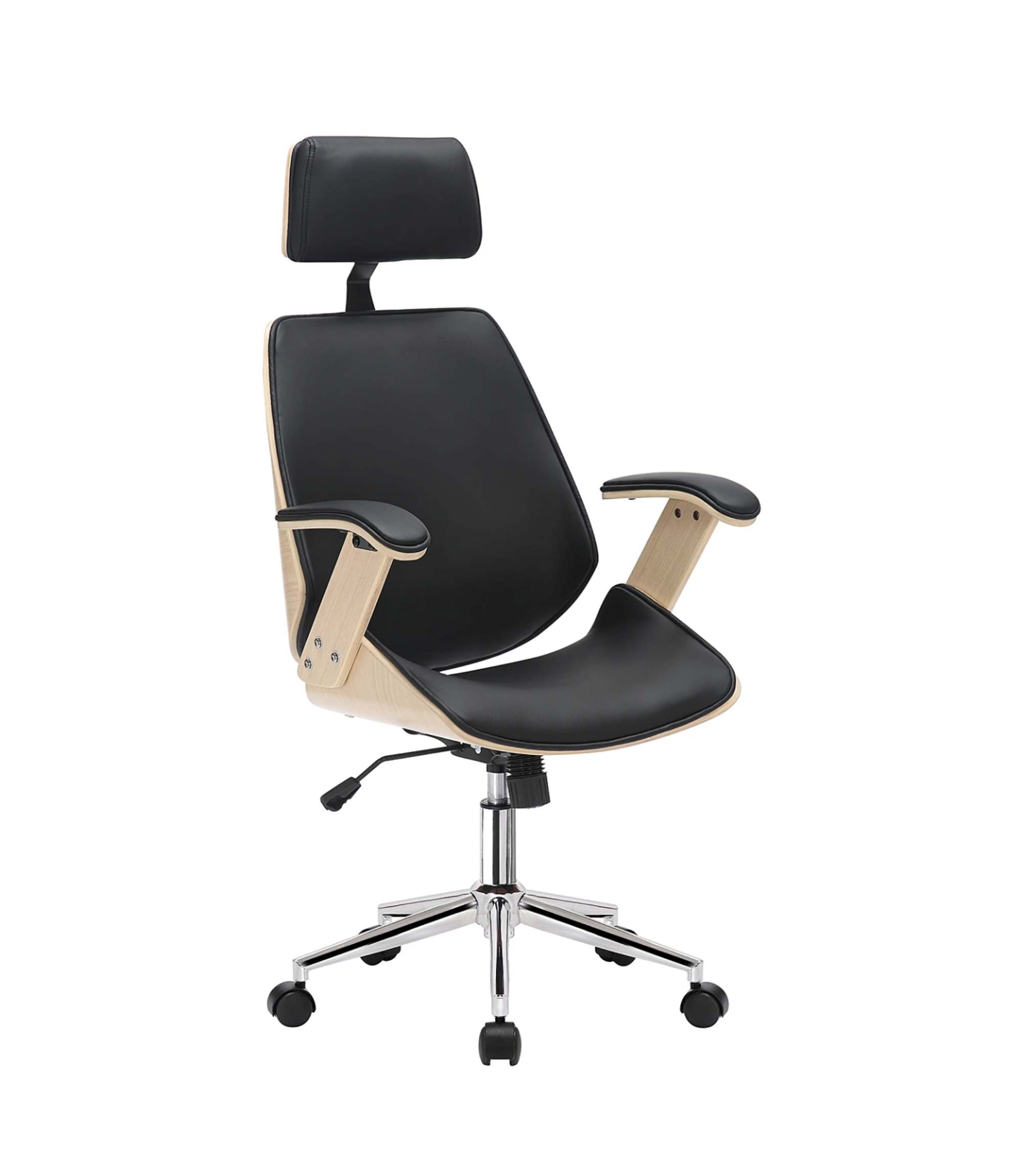Bürostuhl Kunstleder Stahl Schwarz