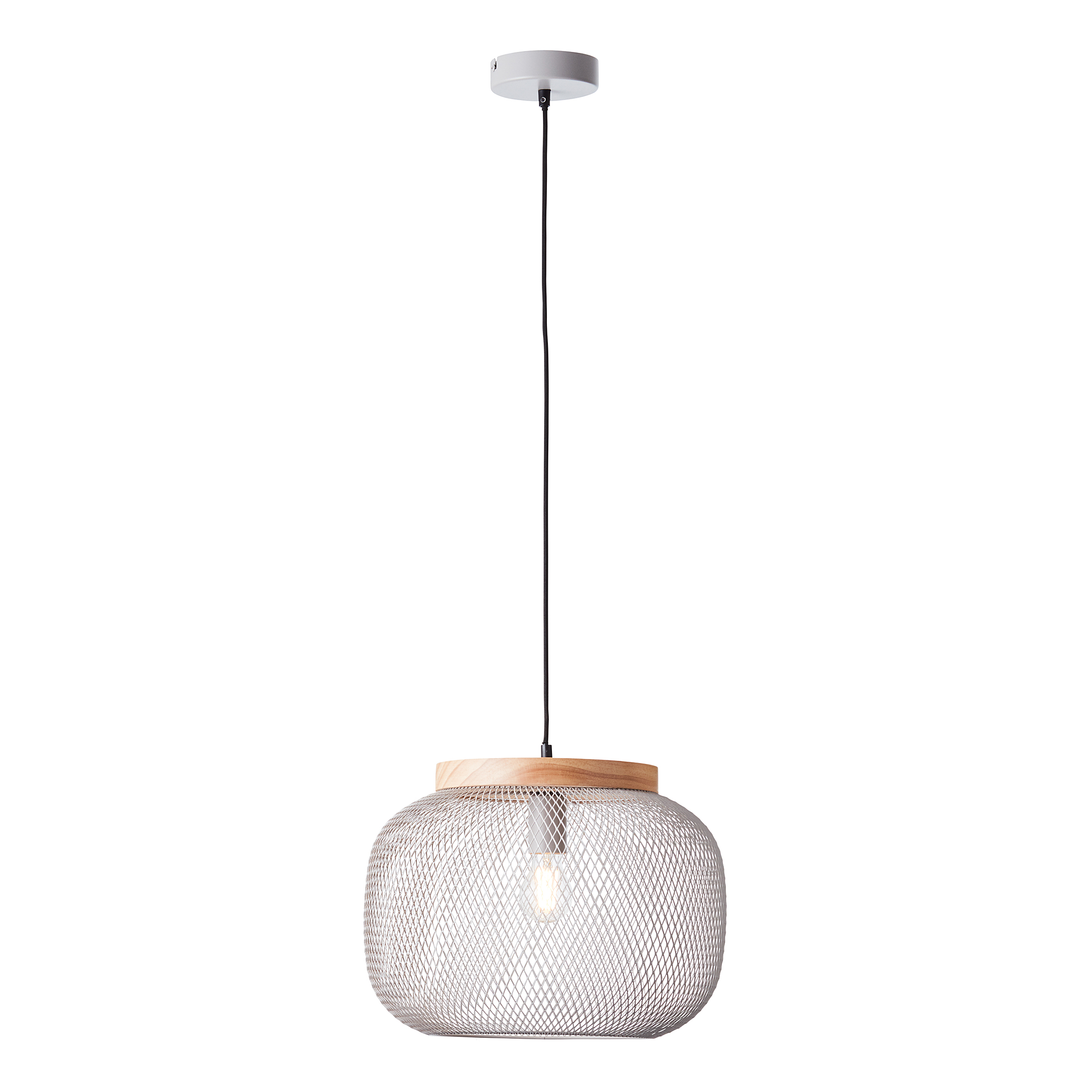 Pendelleuchte Giada 1-Flammig Eisen Kiefer Grau