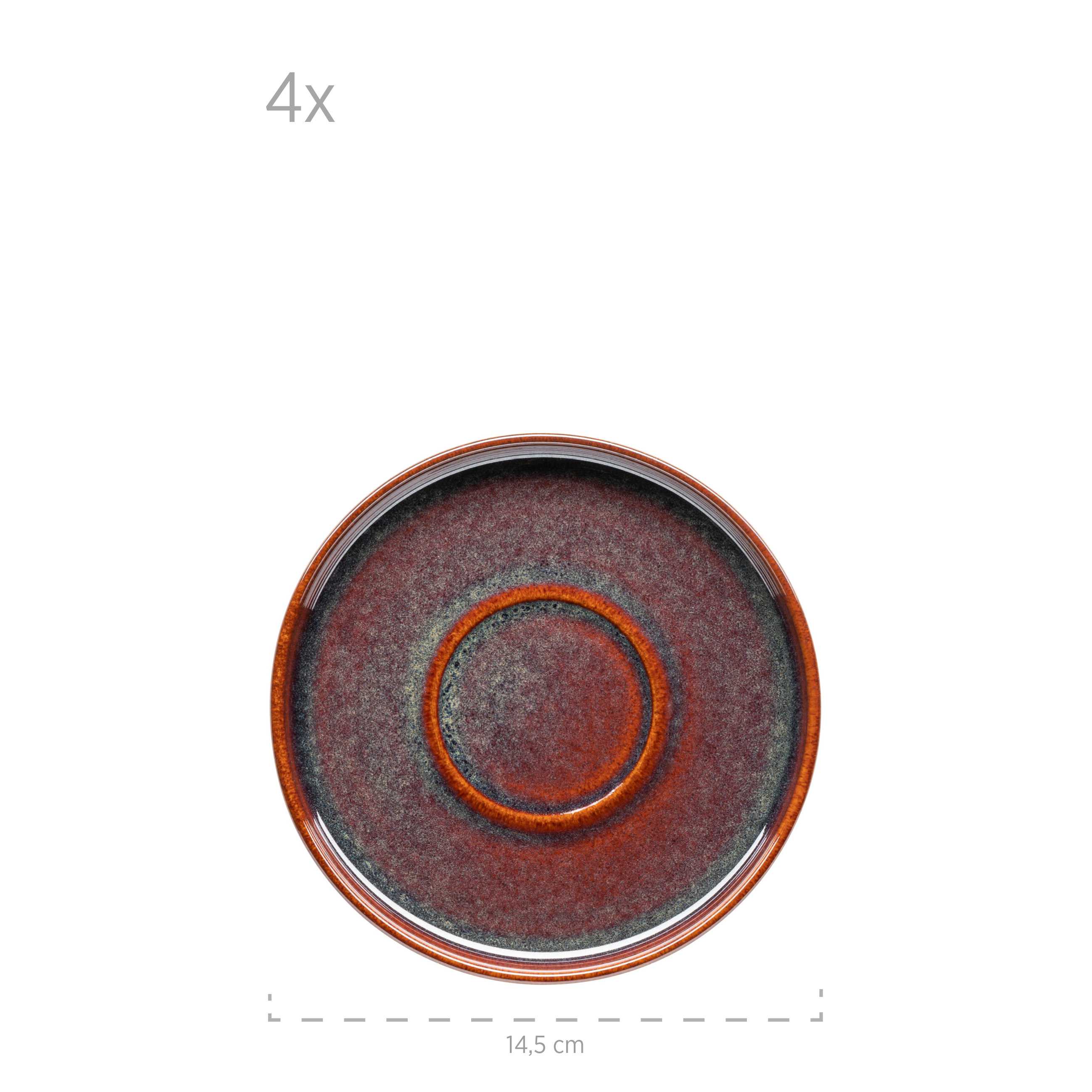 12x Kaffeeservice Jungle Keramik Mehrfarbig