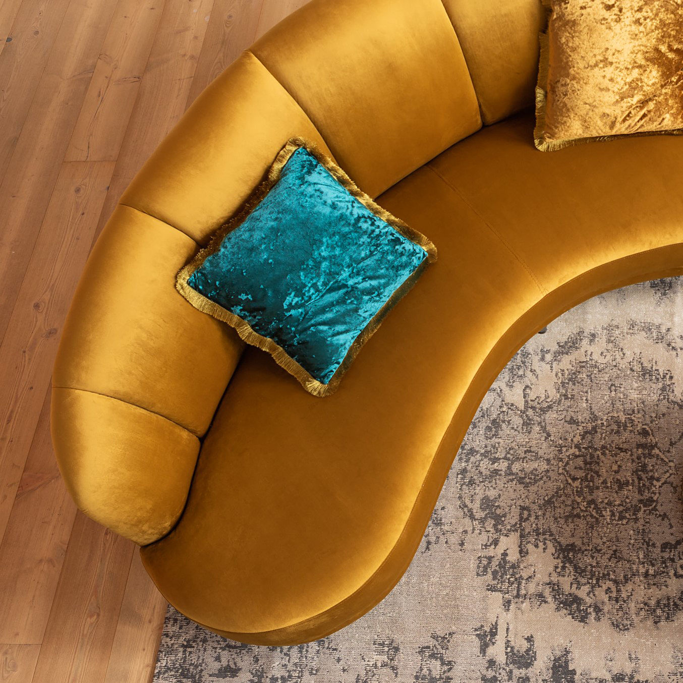 Cannes Decorative Cushion Petrol Blue 45x8x45cm