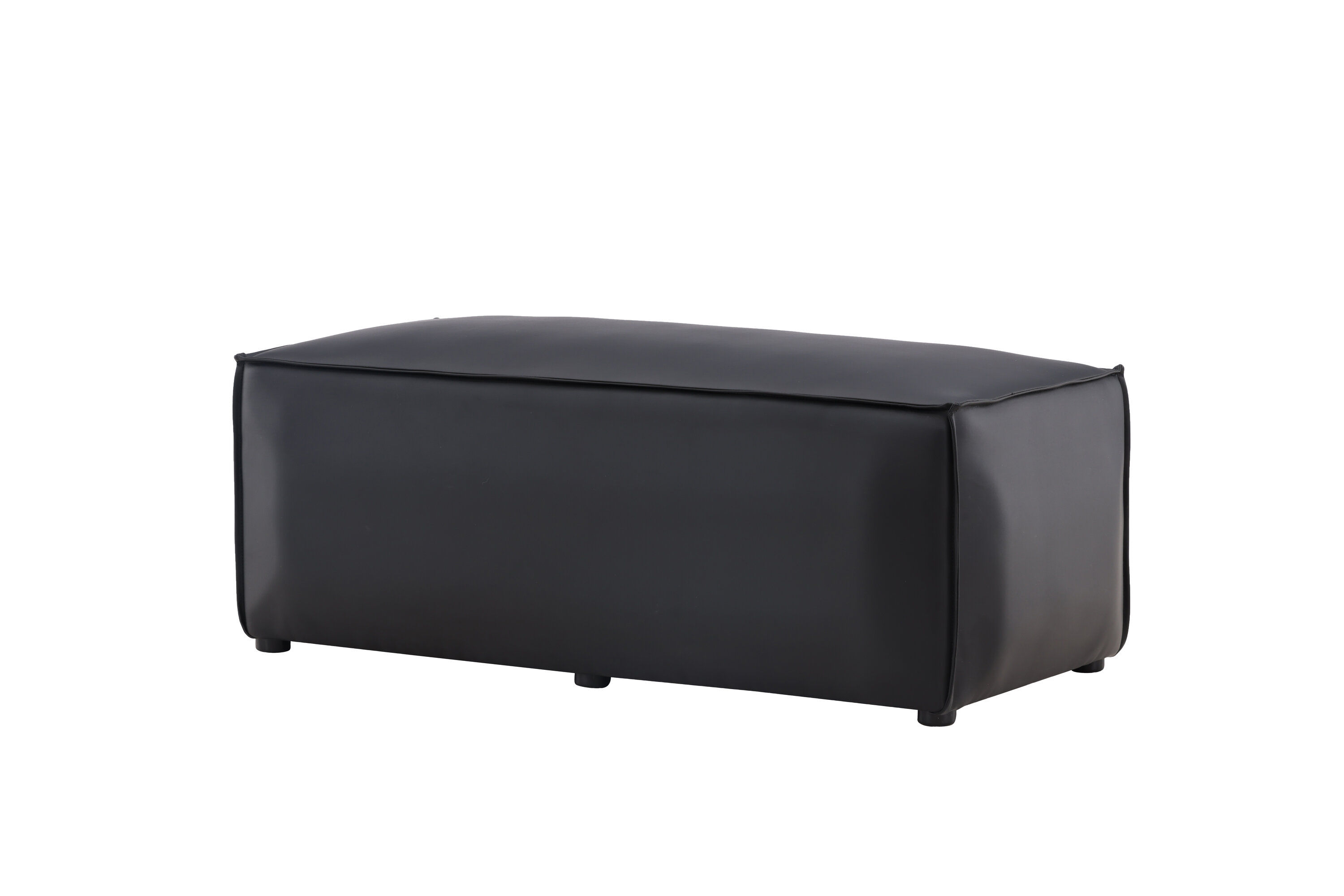 Palermo  Pouf  PU  Mattschwarz