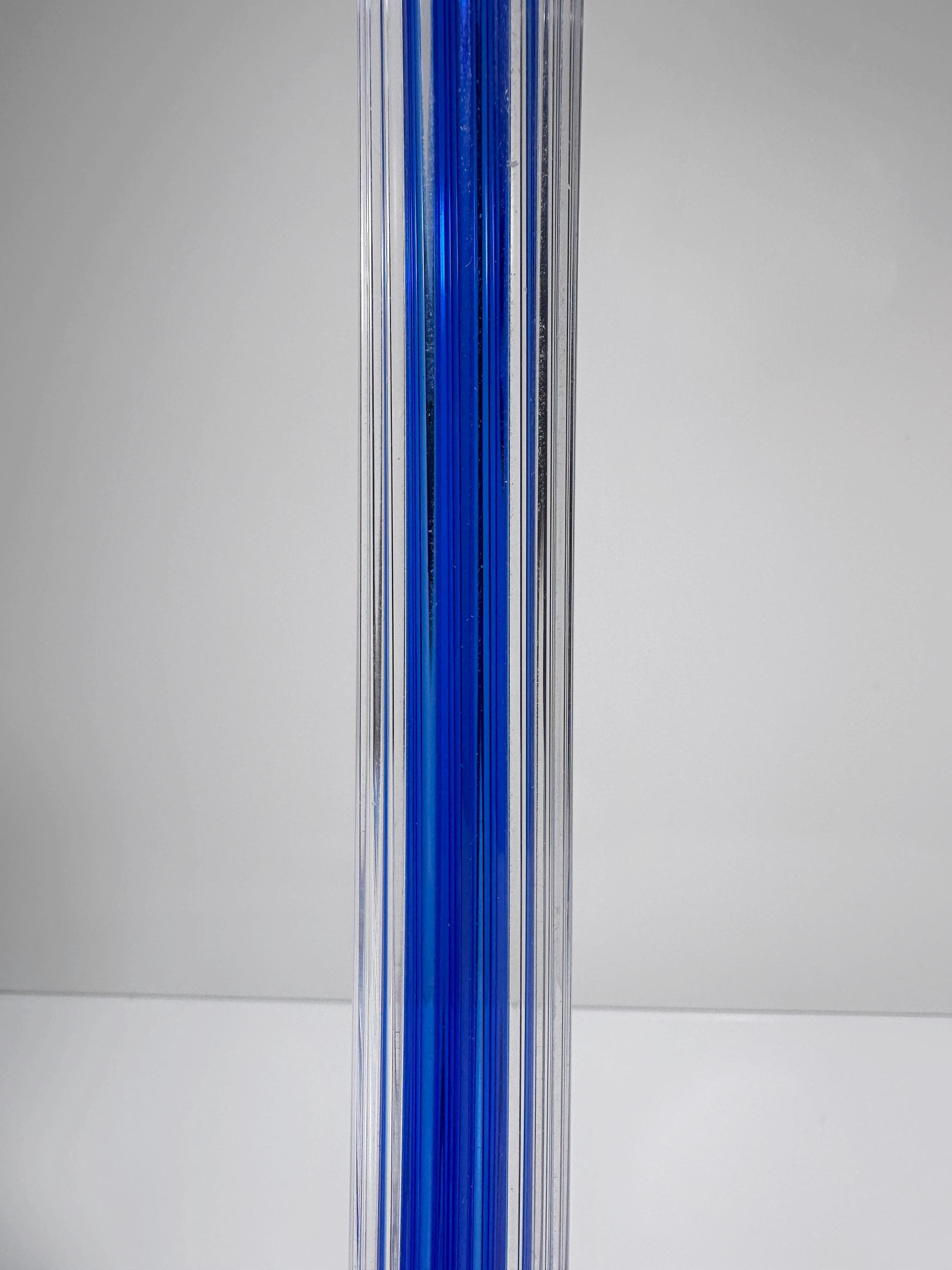 Vintage Postmodern Kerzenständer Glas Blau 1990er Jahre