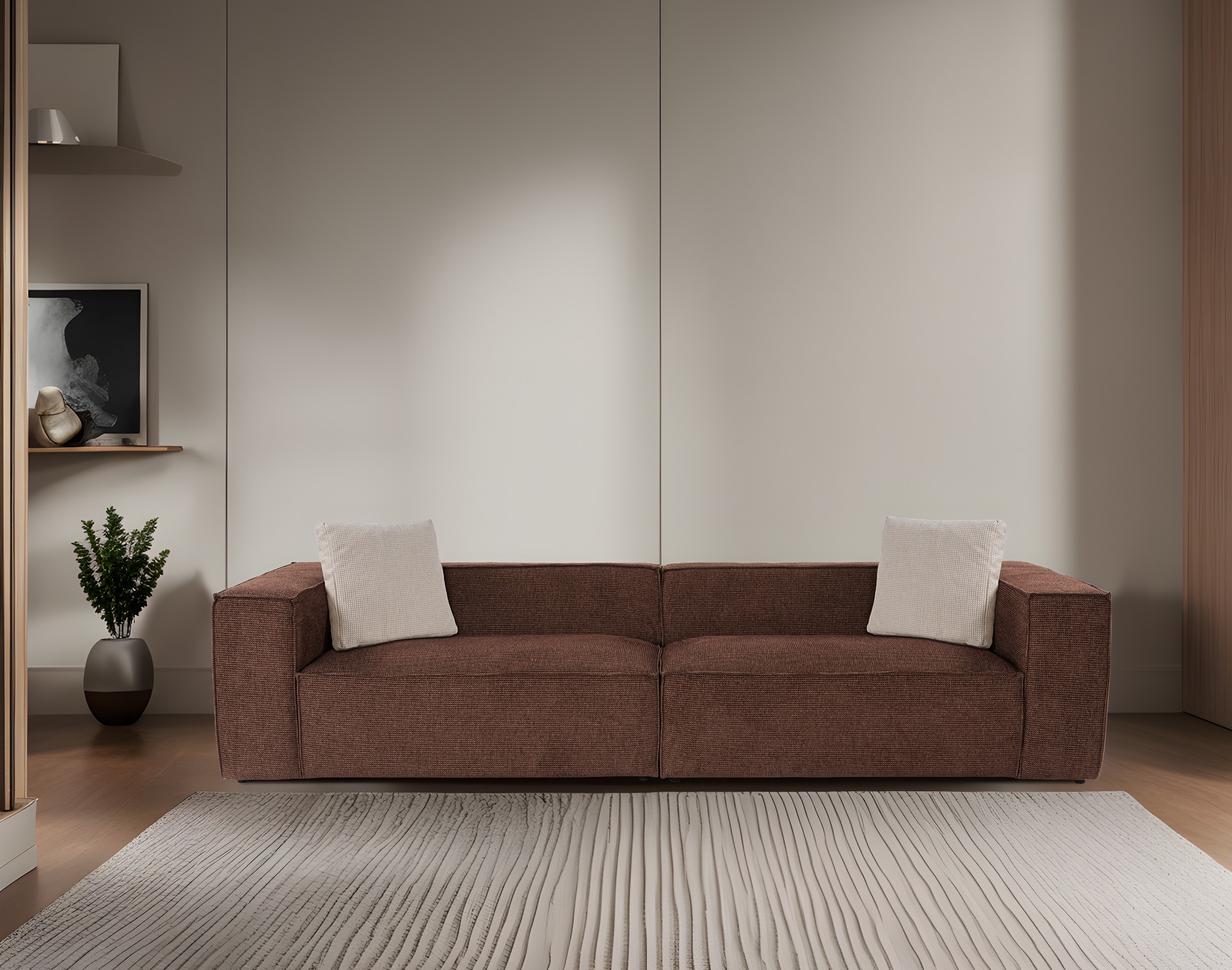 Lora 4-Sitzer-Sofa Braun