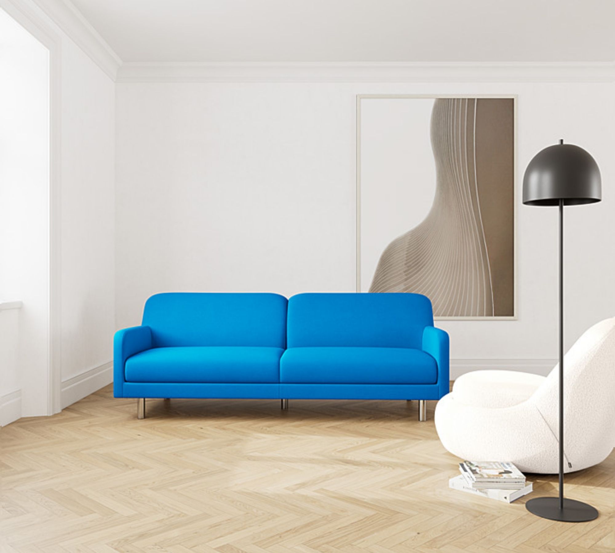 Landon Sofa 3-Sitzer Mark Cobalt Blue