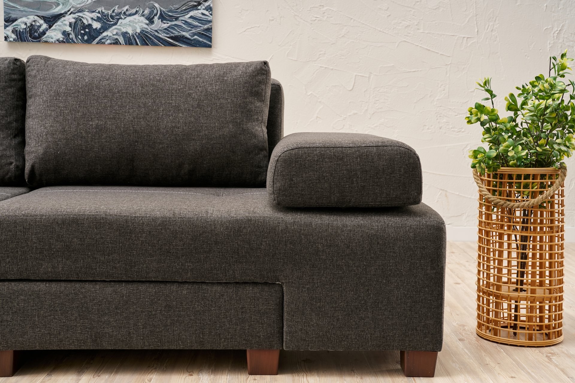 Perenna Sofa 3-Sitzer Leinen Anthrazit