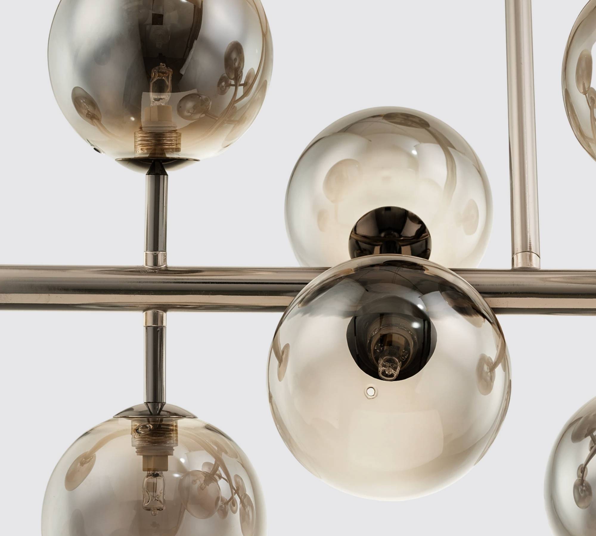 10-Flammige LED-Pendelleuchte Rauchglas