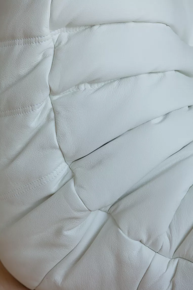 Togo Divano angolare Pelle Madras Bianco