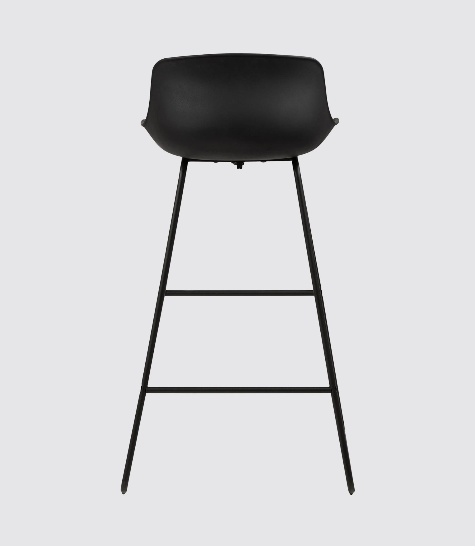 2x Bar stools Black Plastic Steel