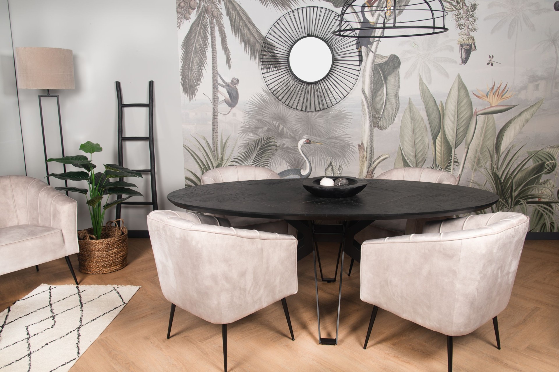 Chester Esszimmerstuhl Textil Metall