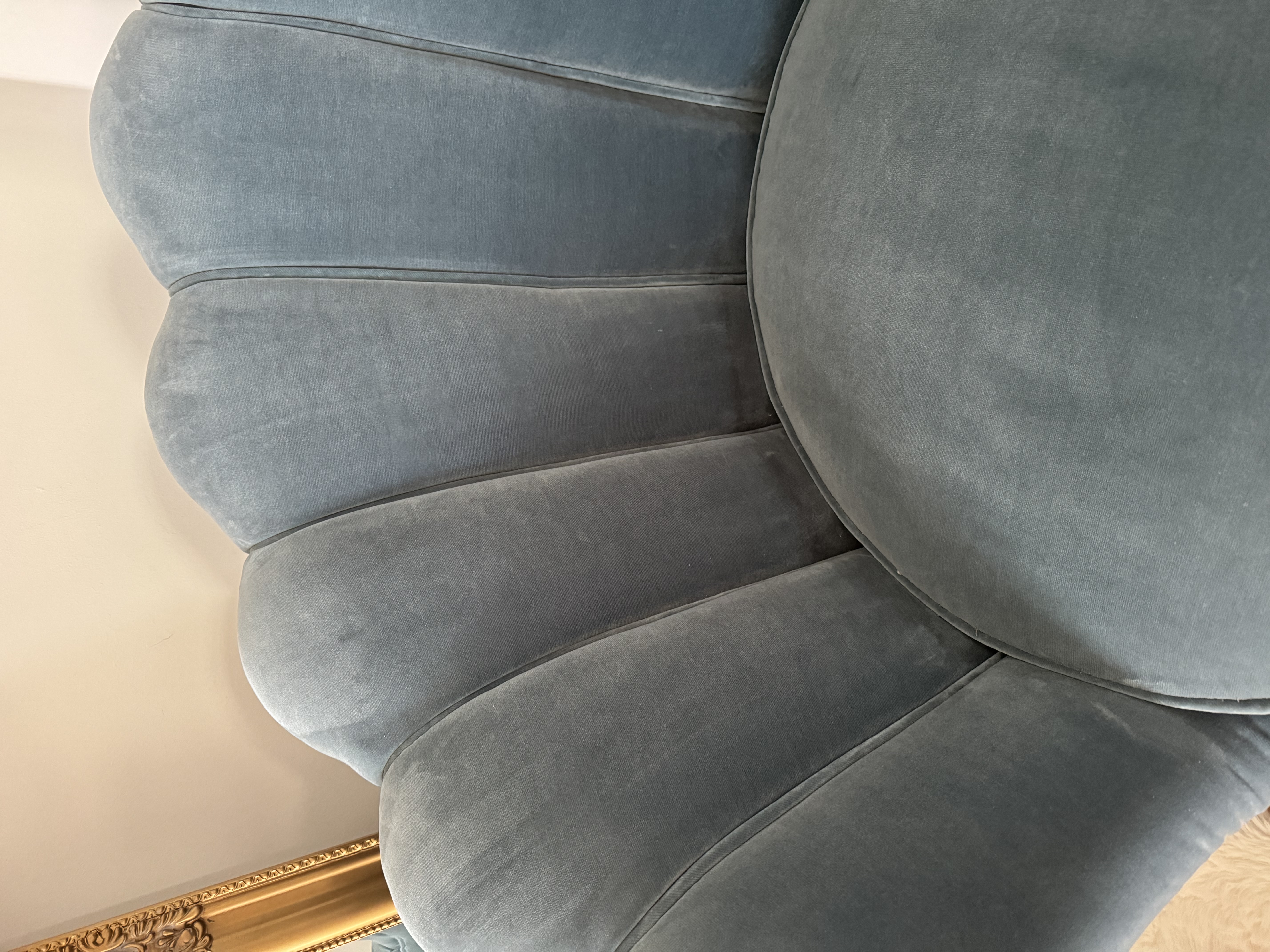 Trapezium Chair Velvet Turquoise Gold