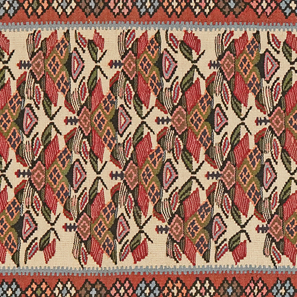 Kilim Senneh Teppich Braun