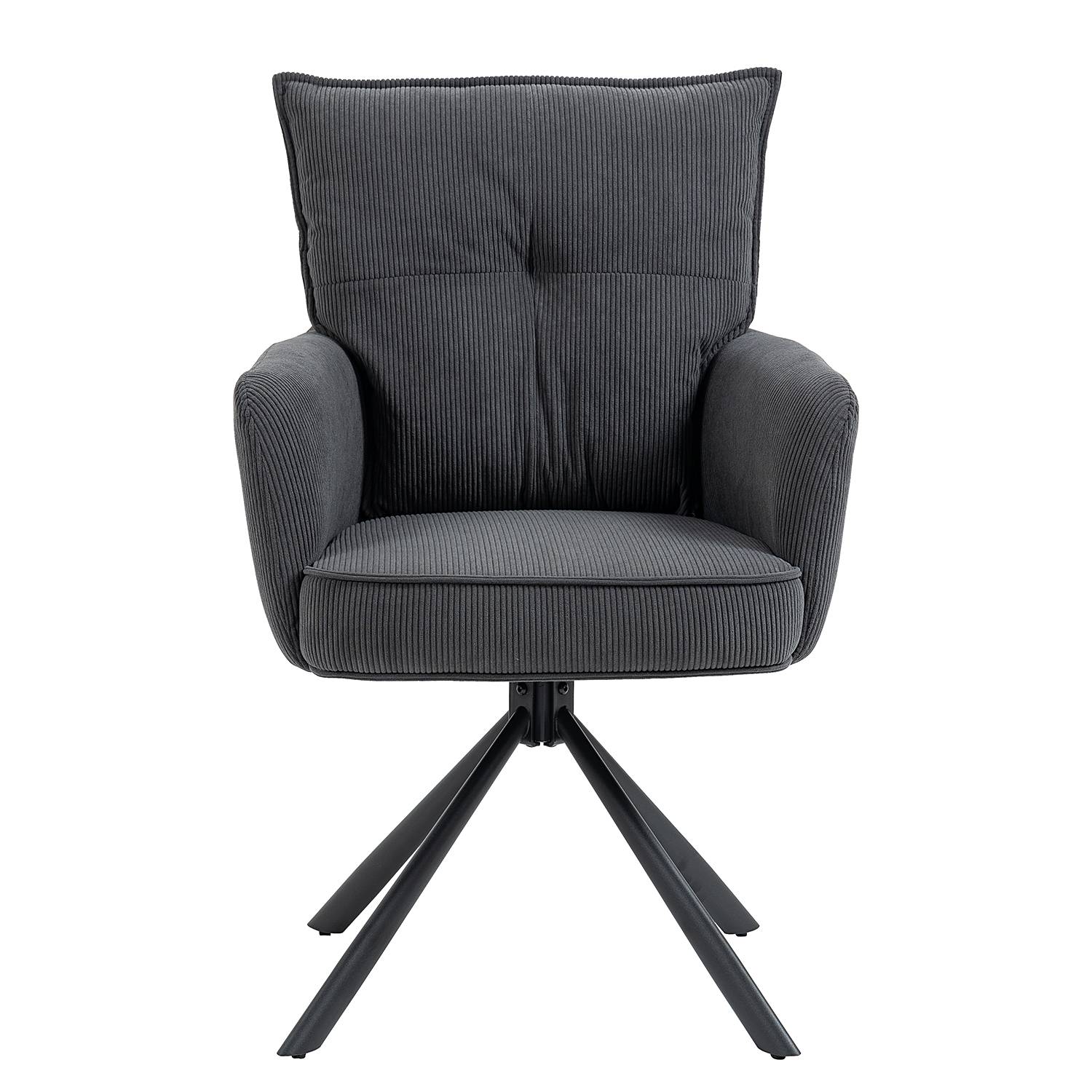 2x Drehbarer Armlehnenstuhl DIDRIP Cord Anthrazit